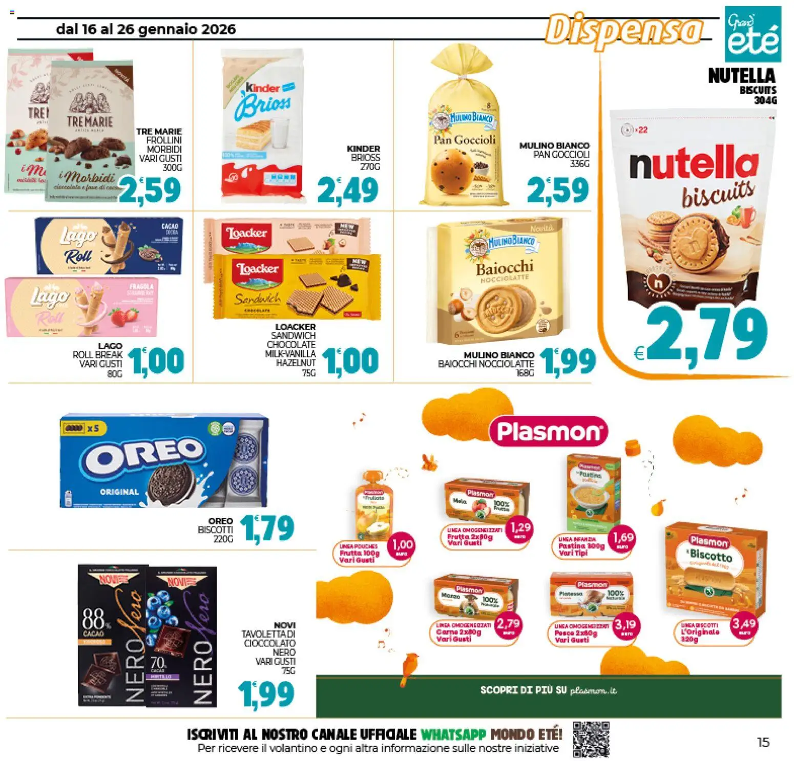 Volantino Eté del 16.01.2026 | Pagina: 15 | Prodotti: Cioccolato, Pesce, Frutta, Nutella