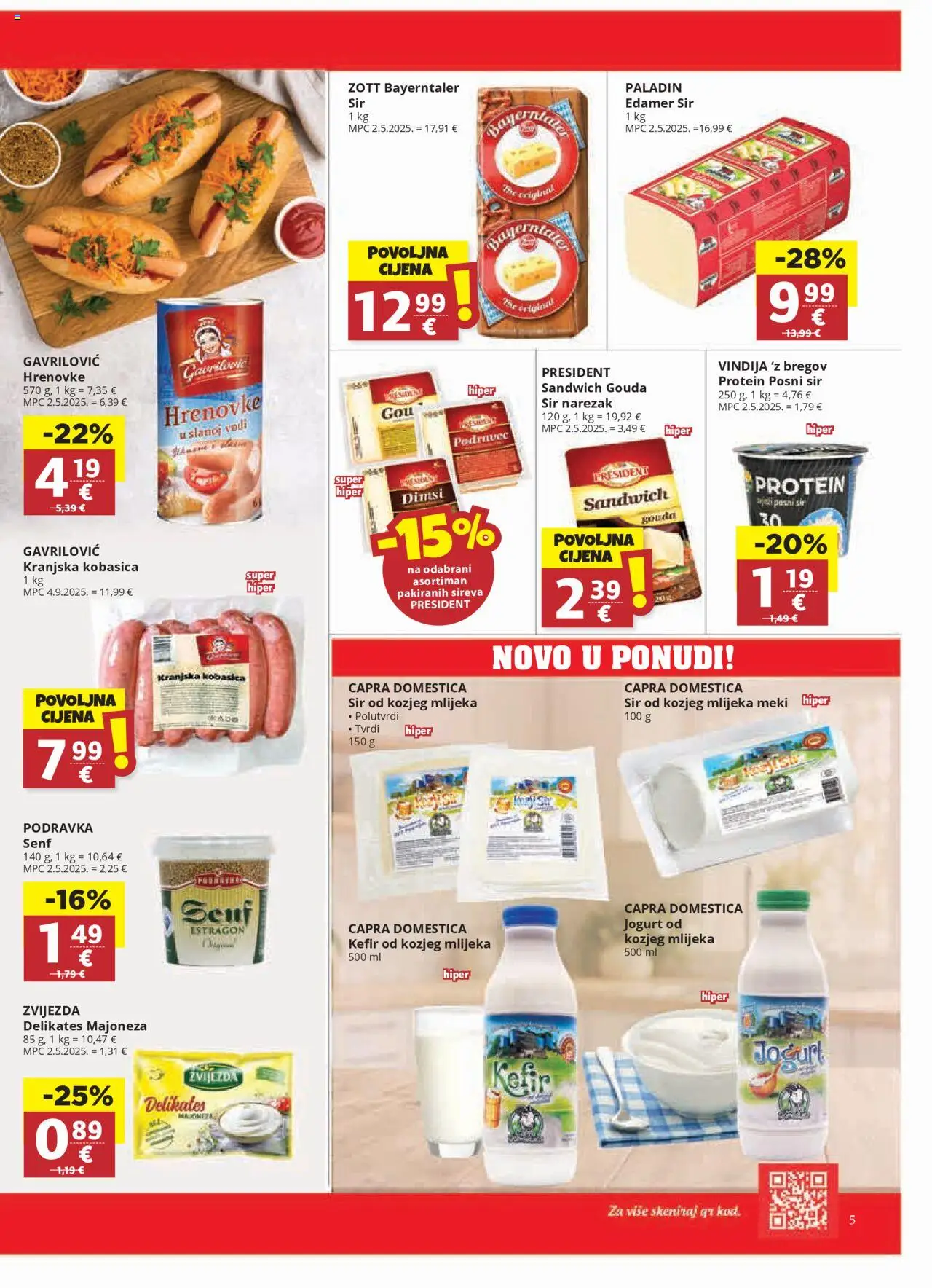Djelo katalog | vrijedi od 01.10.2025 | Stranica: 5 | Proizvodi: Vindija, Sir, Jogurt, Majoneza