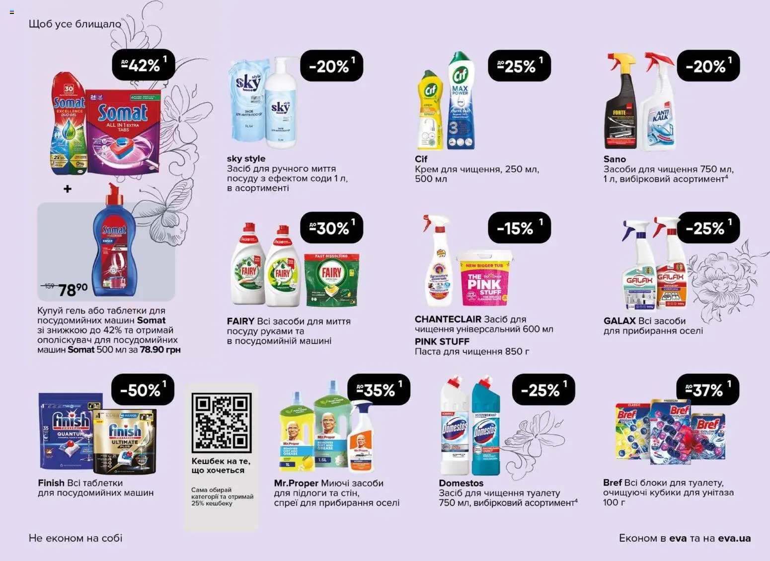 Eva Kаталог - дійснийкції з 29.01.2026 | Сторінка: 35 | Товари: Лимон, Крем, Засіб для чищення