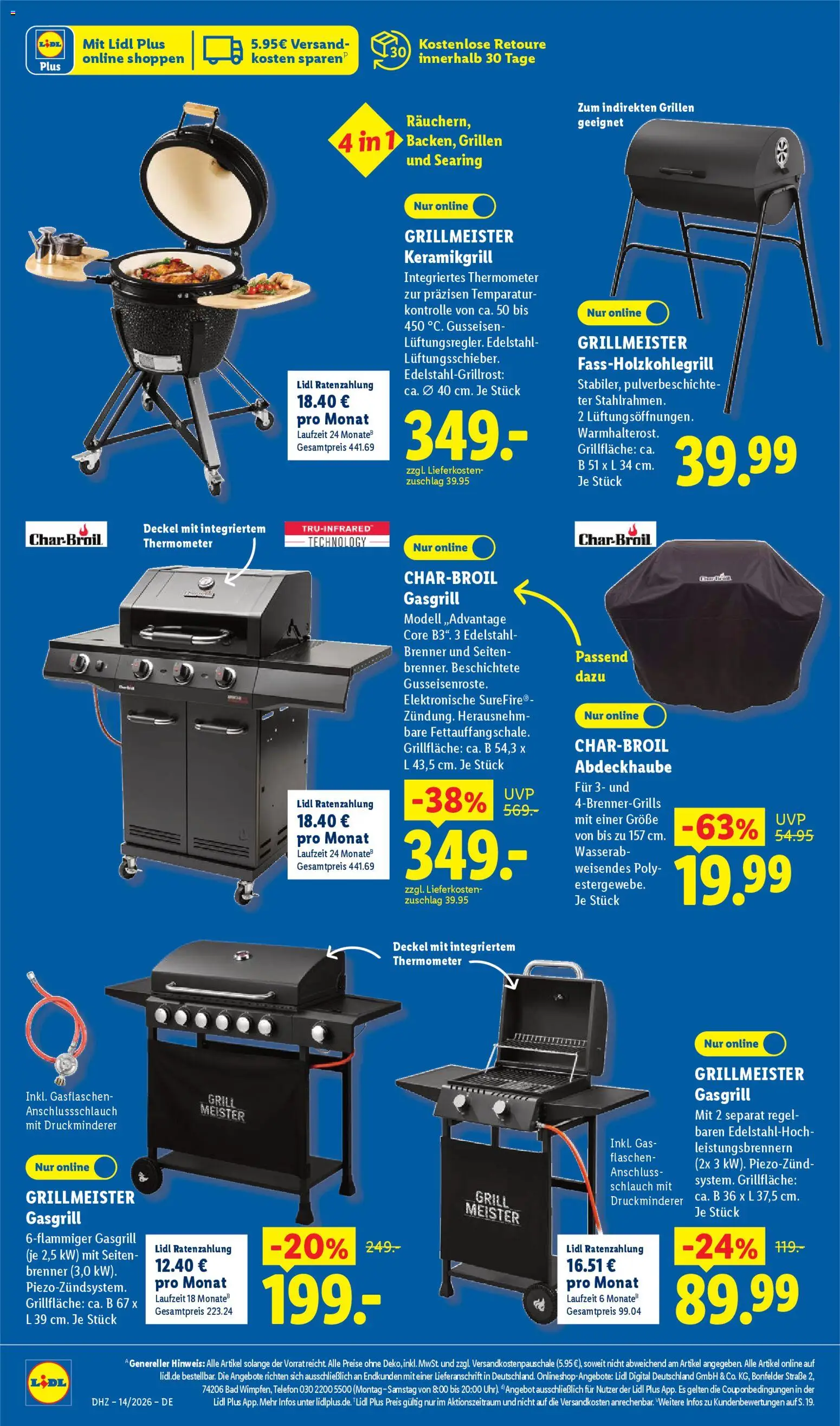 Lidl Prospekt – gültig ab 30.03.2026 | Seite: 48 | Produkte: Grill, Thermometer, Bad, Telefon