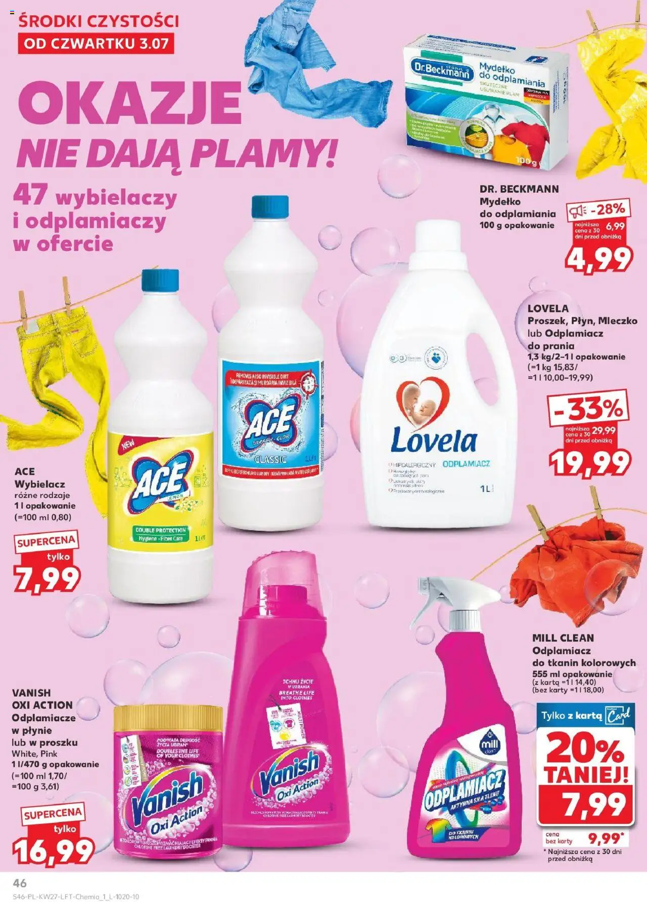 Kaufland gazetka od 03.07.2025 | Strona: 46 | Produkty: Karta, Vanish, Odplamiacz, Detergent