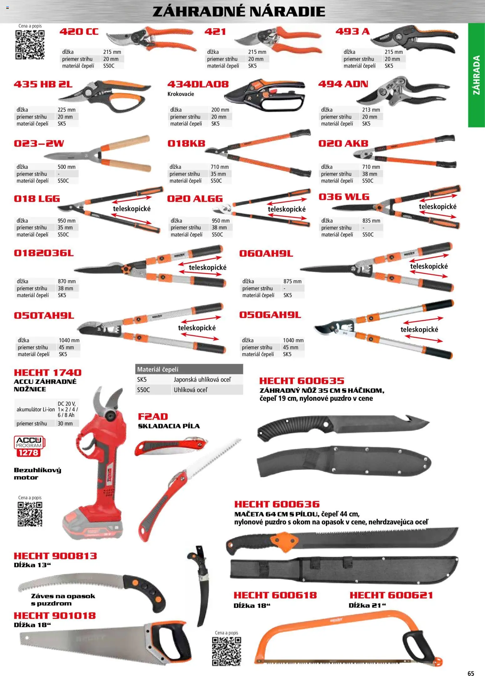 Nové Hecht akcie – leták je platný od 30.10.2025 | Strana: 65 | Produkty: Píla, Náradie, Akumulátor