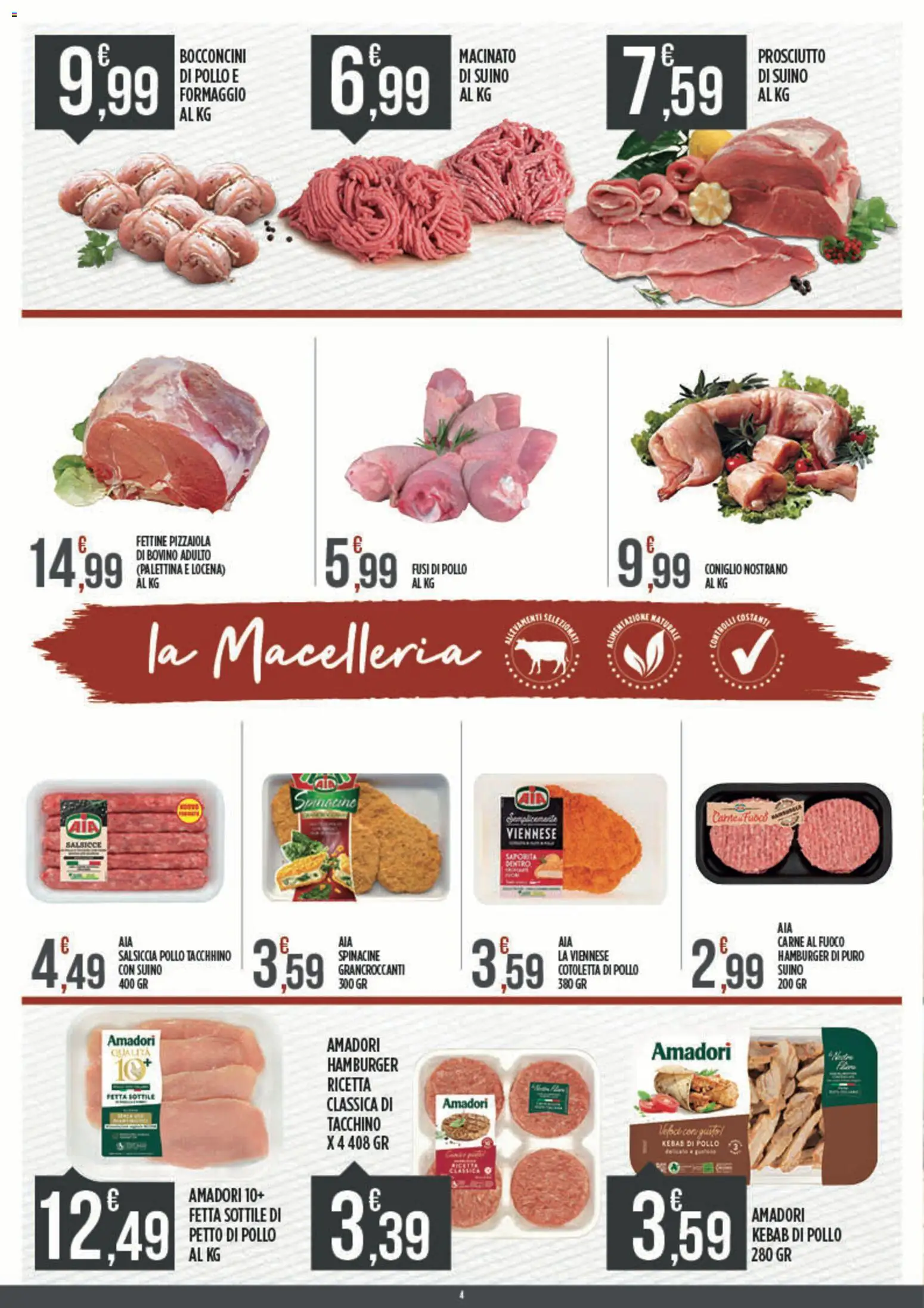 Volantino Euroesse del 07.04.2026 | Pagina: 4 | Prodotti: Pollo, Formaggio, Salsiccia, Macinato