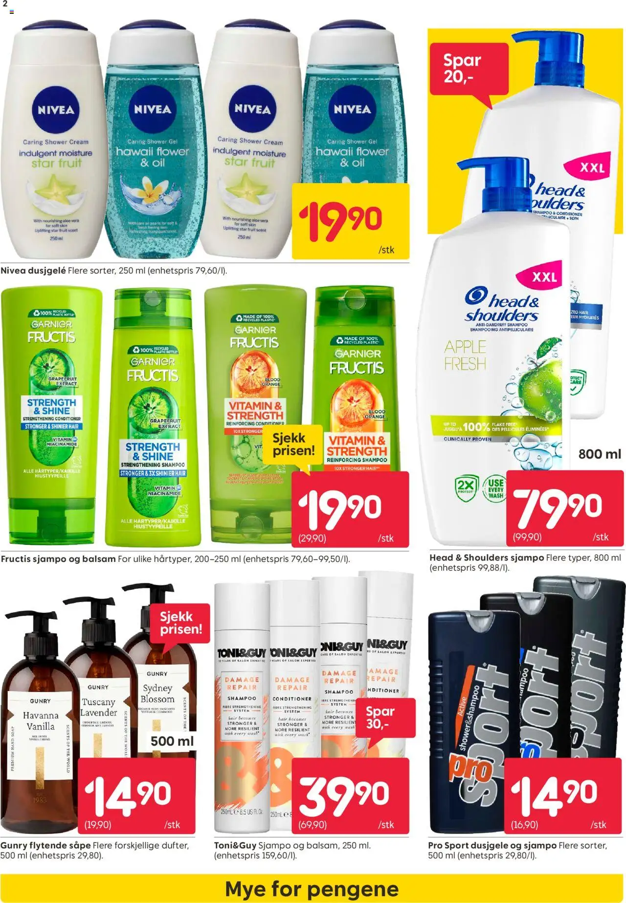 {H1} | Side: 2 | Produkter: Shower Gel, Toaster, Shampoo, Balsam