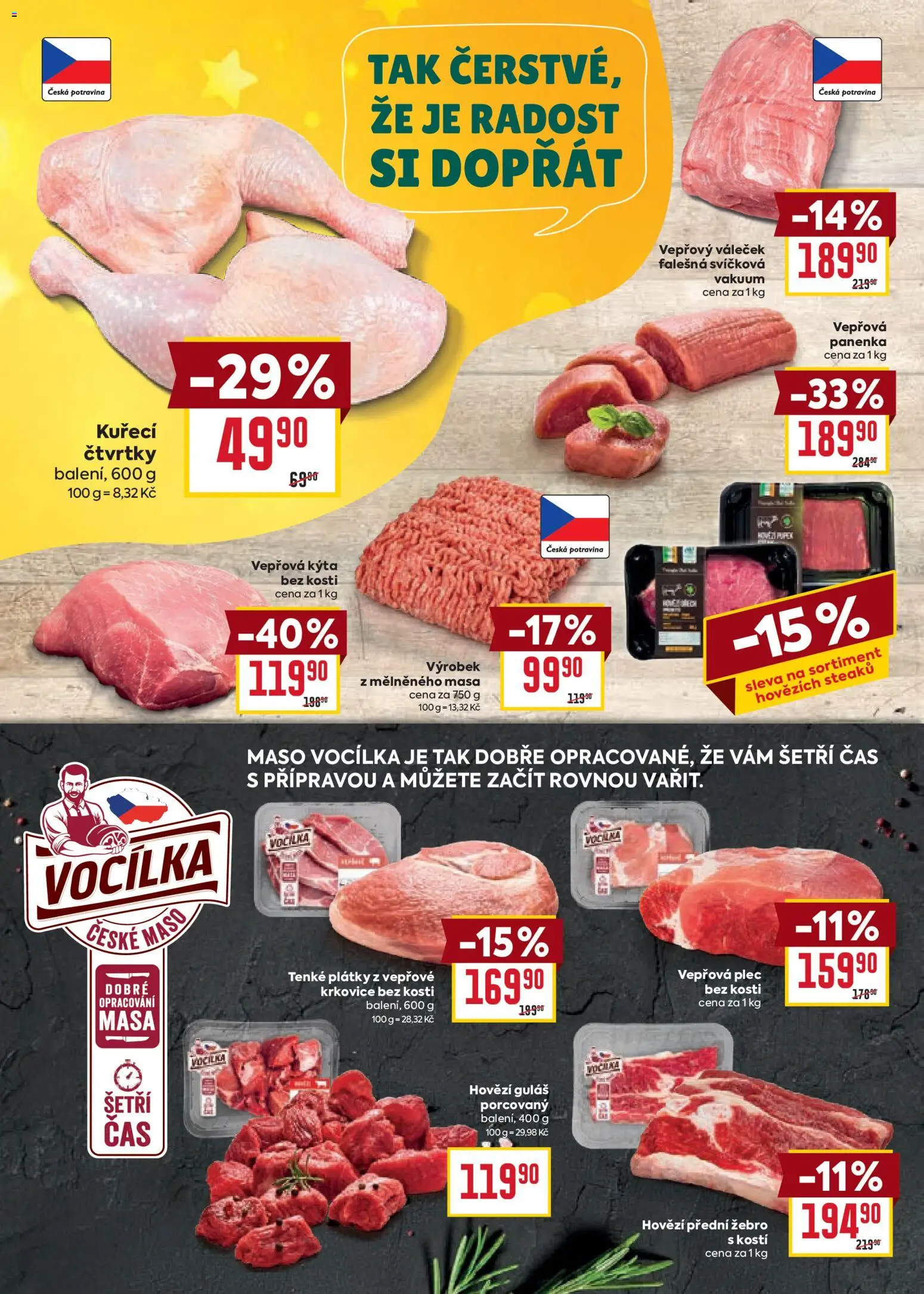 Billa Velký leták od 10.12.2025 | Strana: 10 | Produkty: Vepřový váleček, Vepřová plec, Guláš, Kýta