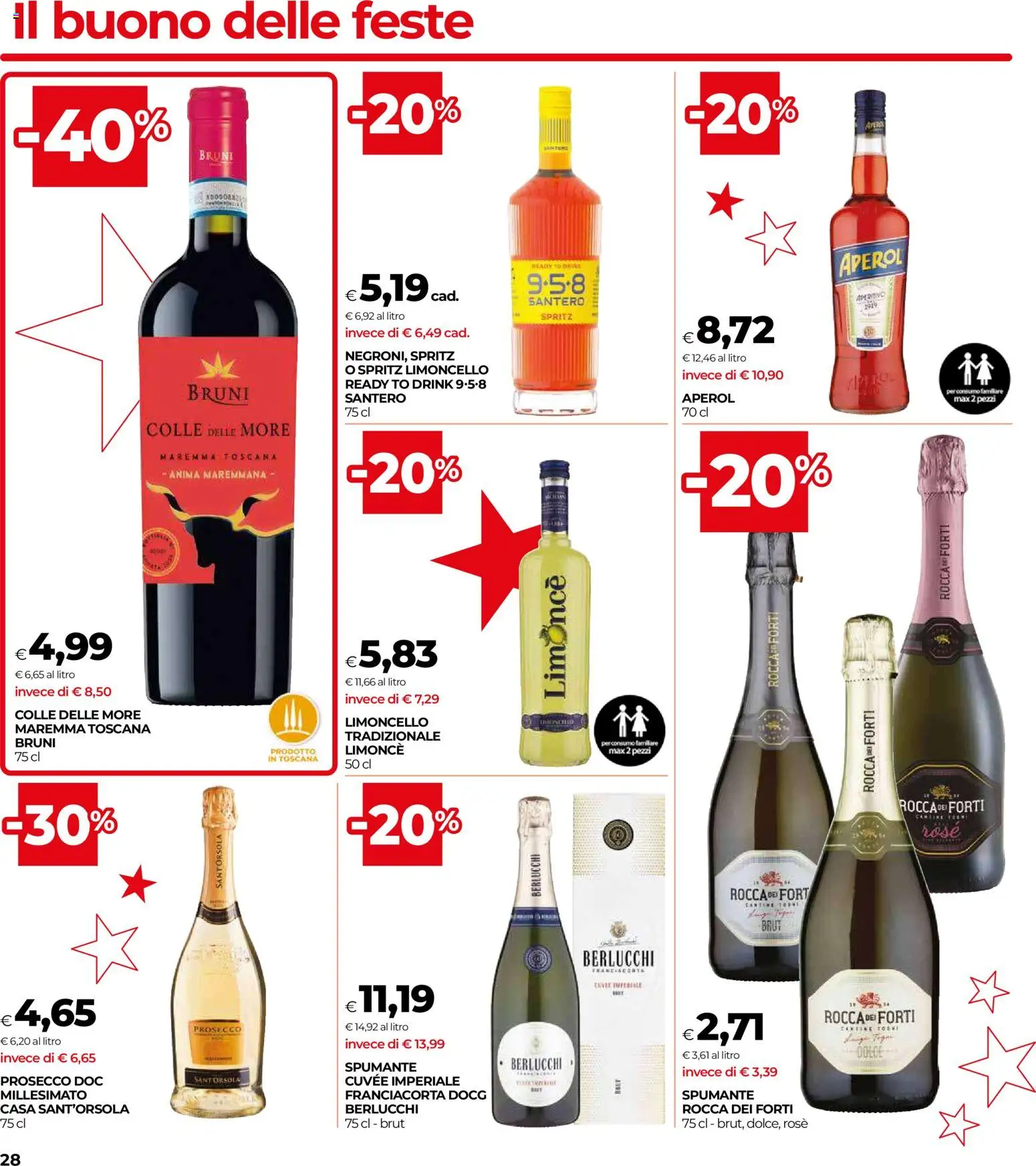 Volantino COOP del 16.12.2025 | Pagina: 28 | Prodotti: Prosecco, Spumante, Limoncello, Aperol