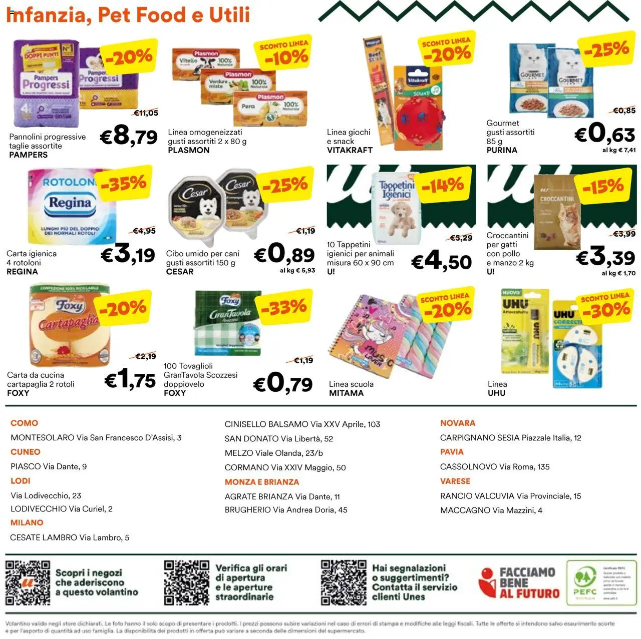 Volantino Unes del 10.09.2025 | Pagina: 8 | Prodotti: Carta igienica, Pollo, Manzo, Pampers