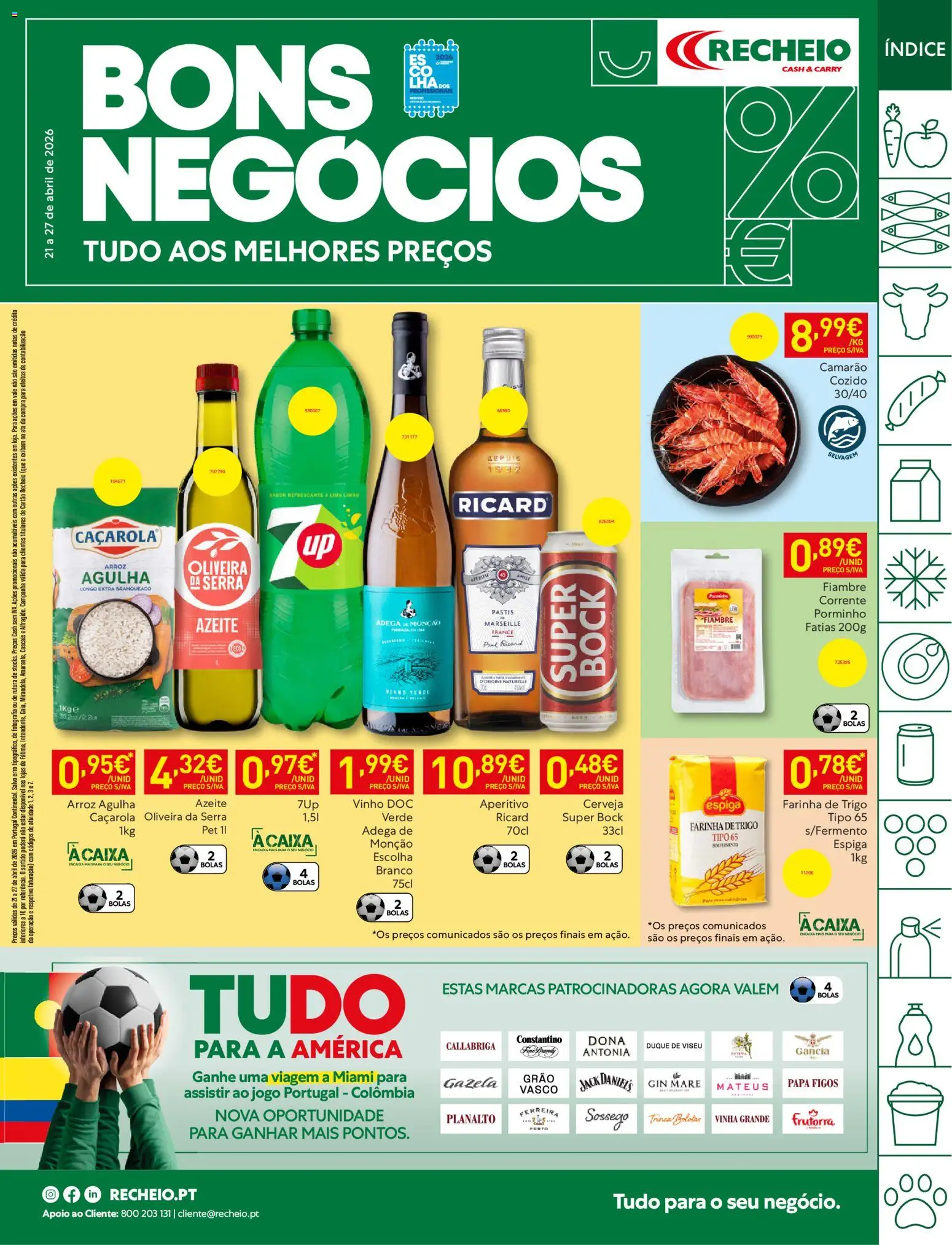 Recheio folheto │ válido de 21.04.2026 | Página: 1 | Produtos: Farinha de trigo, Super bock, Vinho, Cerveja