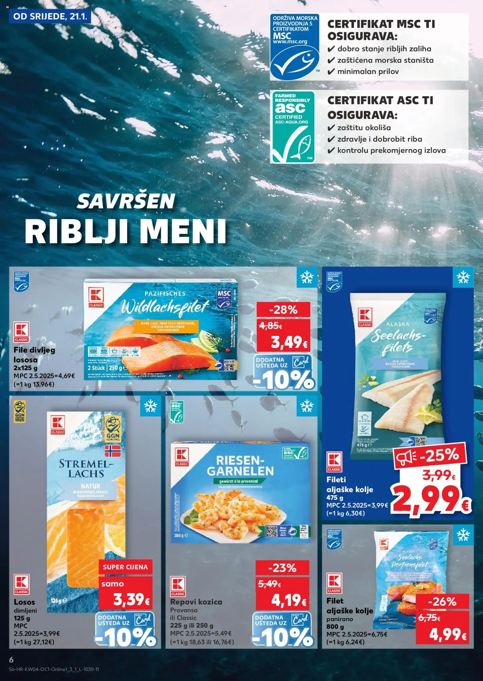 Kaufland katalog | vrijedi od 21.01.2026 | Stranica: 6 | Proizvodi: Riba, Losos