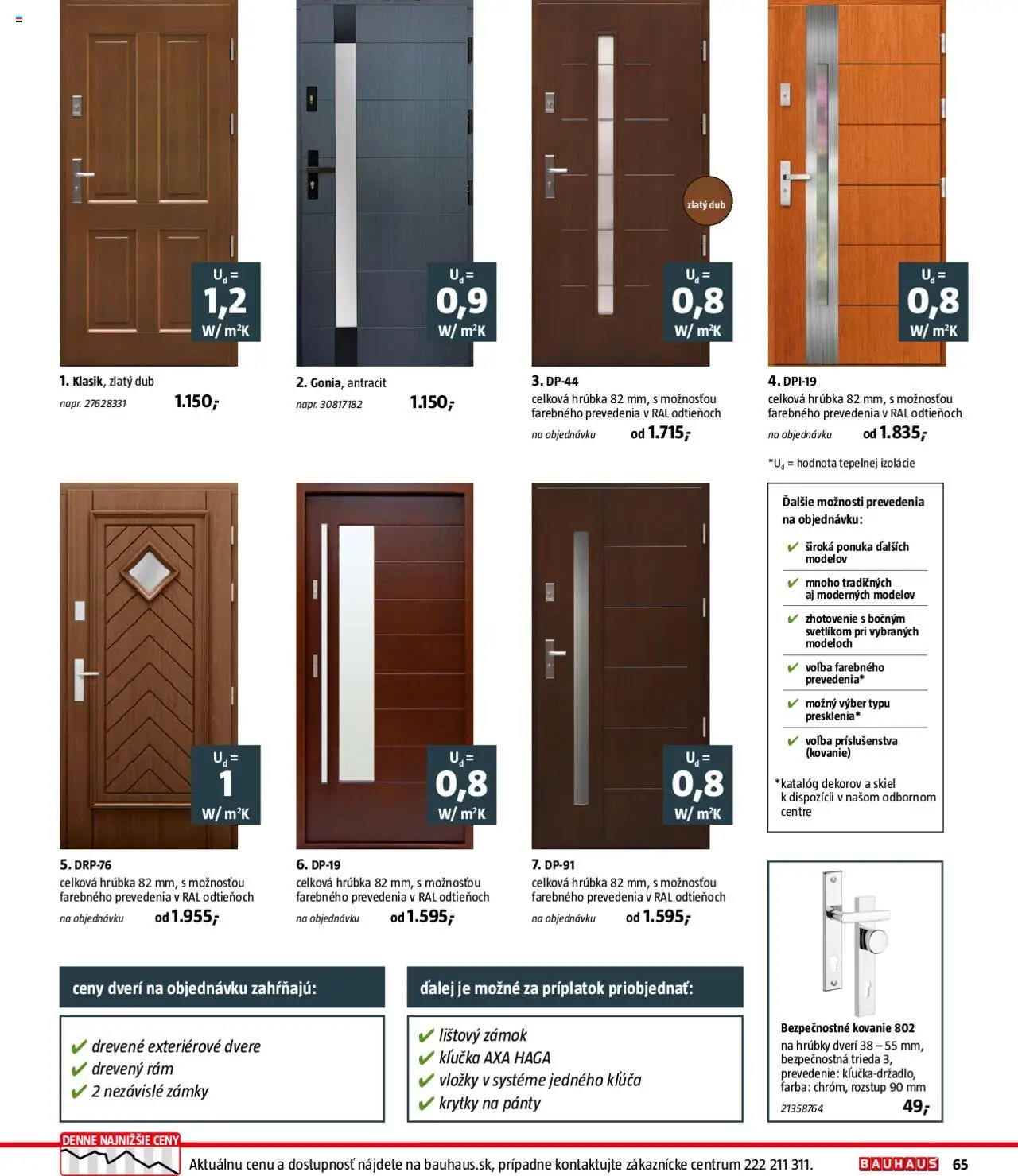Nové Bauhaus akcie – leták je platný od 08.09.2025 | Strana: 65 | Produkty: Kovanie, Rám, Dvere