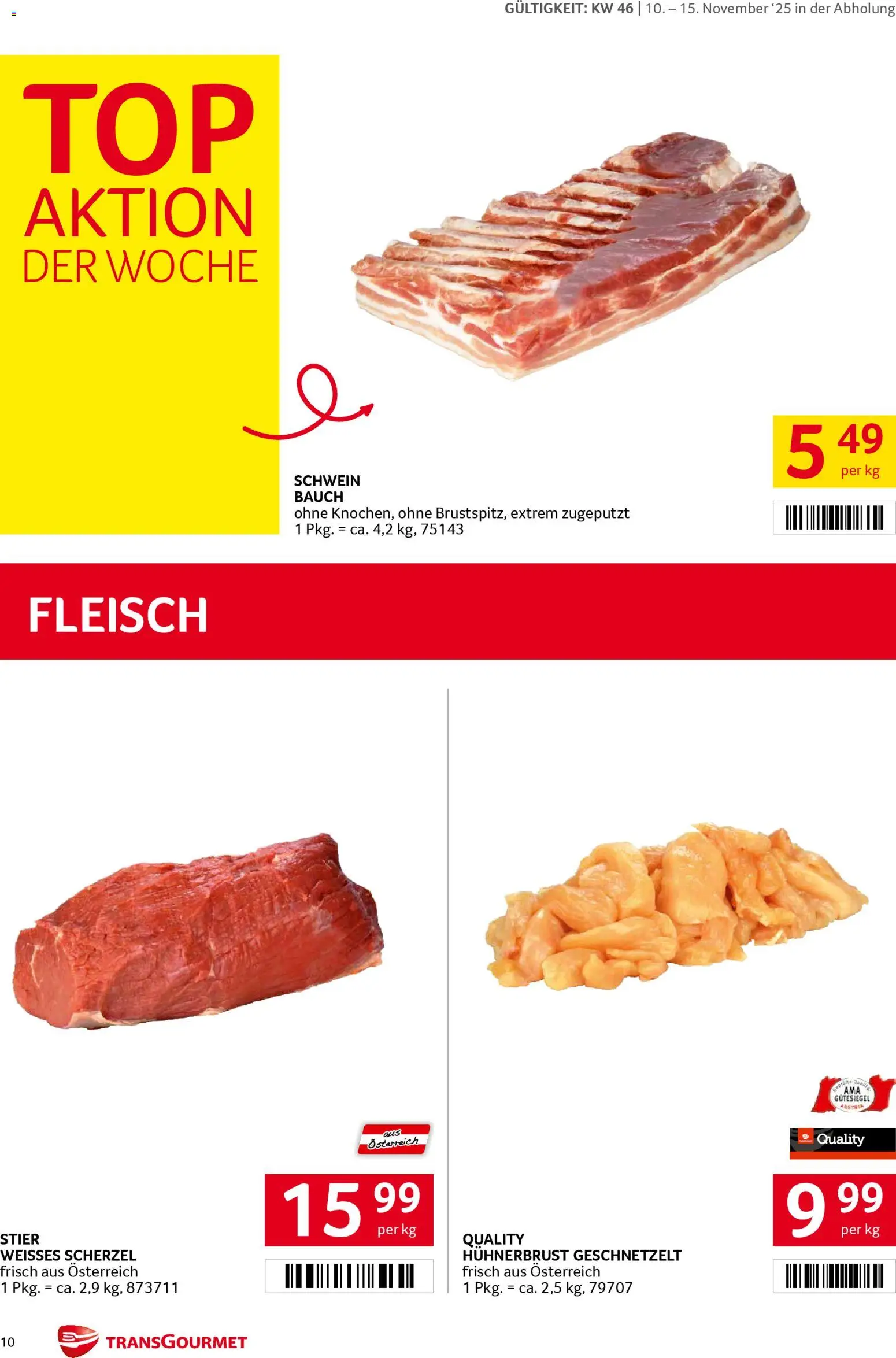 Transgourmet Flugblatt gültig ab 10.11.2025 | Seite: 10