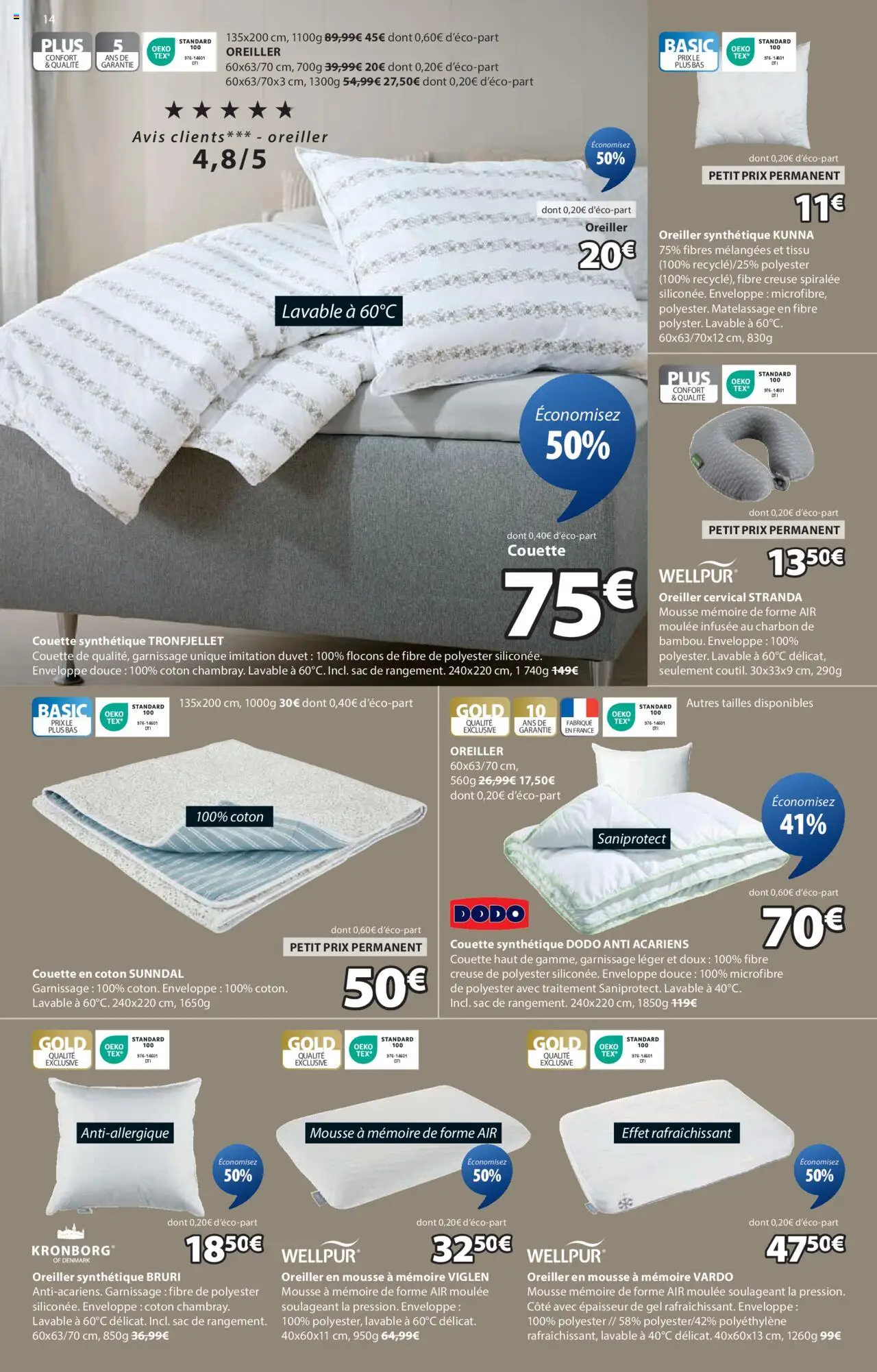  | Page: 14 | Produits: Base, Surmatelas, Enveloppe, Matelas