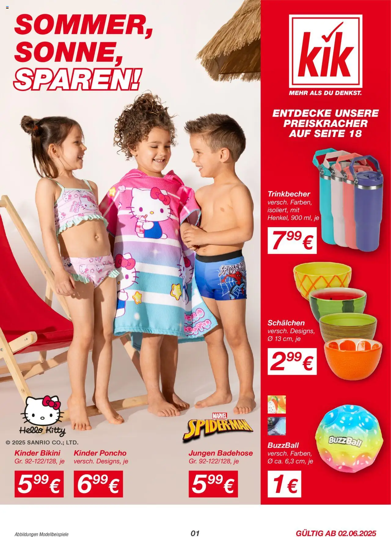 Kik Prospekt 	 - gültig ab dem 02.06.2025 | Seite: 1 | Produkte: Bikini, Poncho