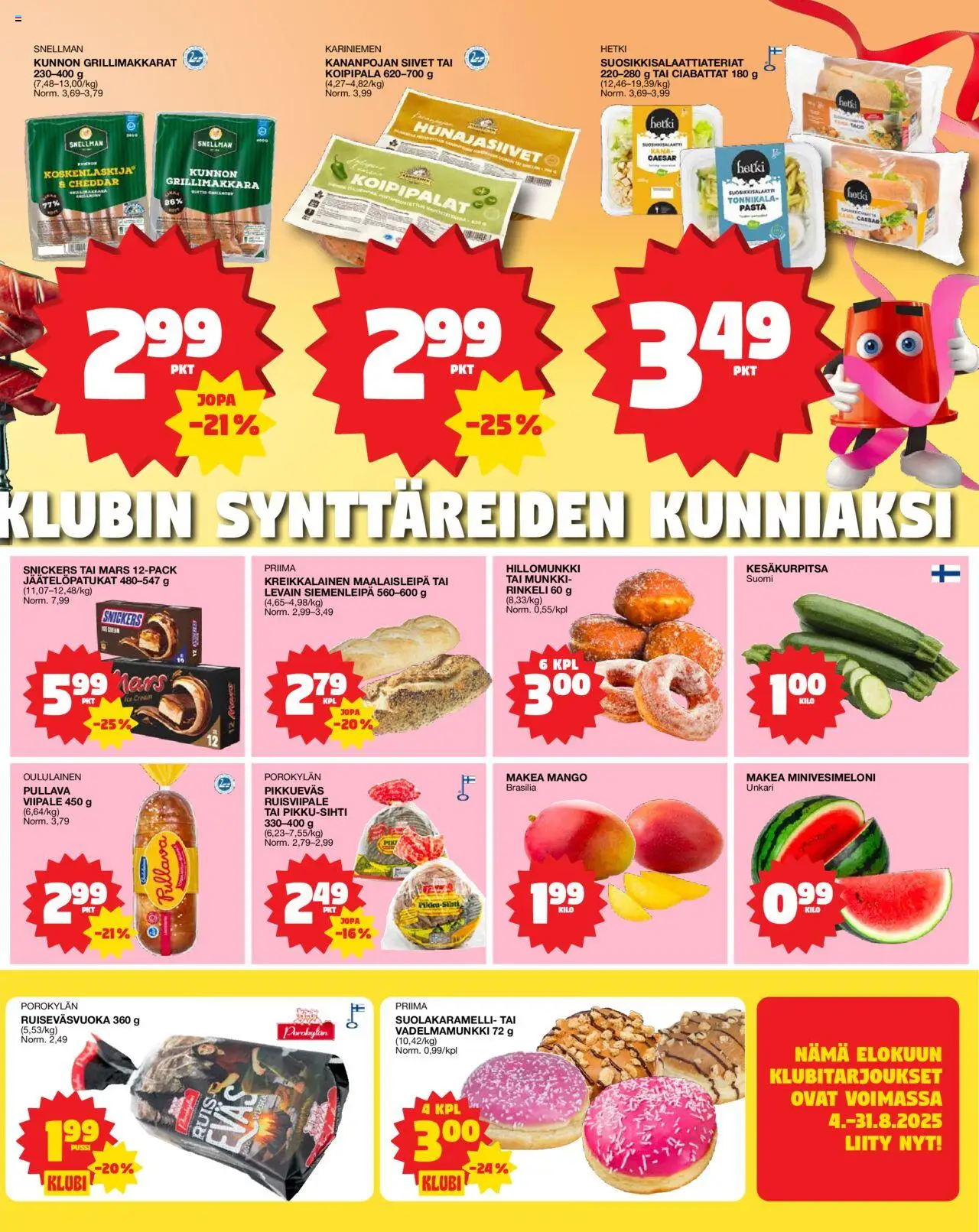  | Sivu: 3 | Tuotteet: Mango, Kesäkurpitsa, Pasta, Tonnikala