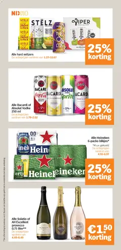 Alle Bacardi of Absolut Vodka 250 ml, Bacardi and Absolut Vodka in 250 ml cans - Voorbeeld van een folder van Albert Heijn, geldig van 20.04.2026 | Pagina: 24