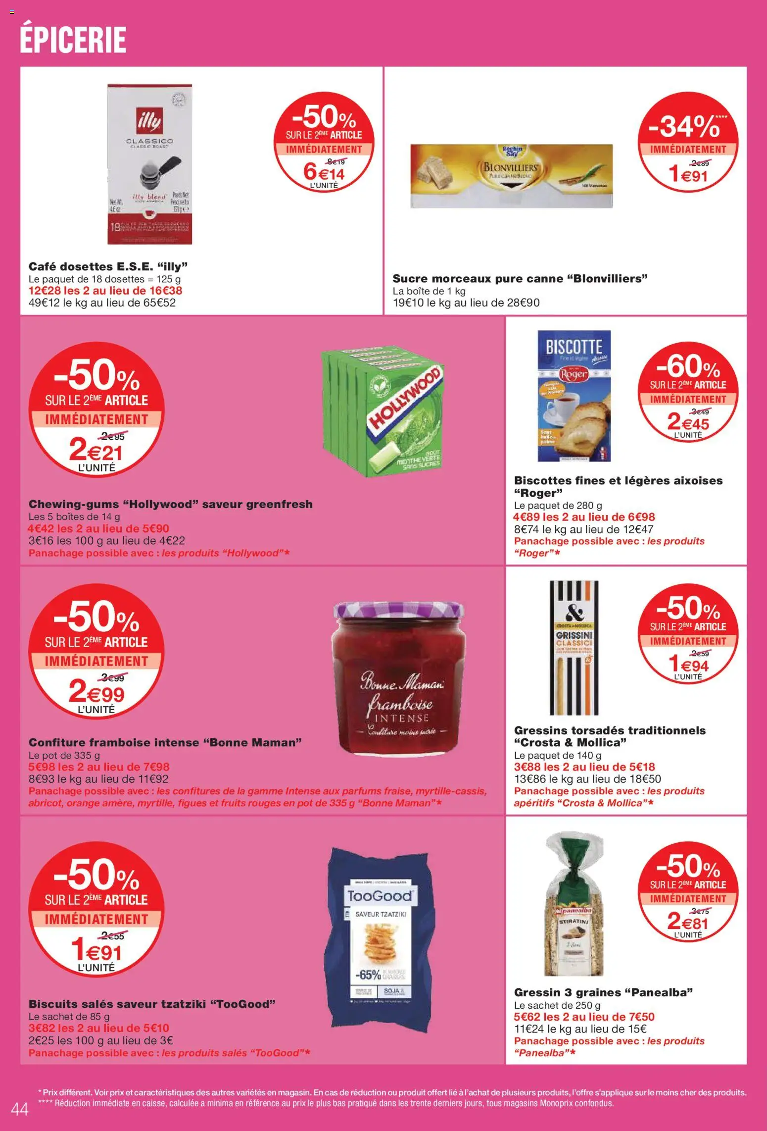 {H1} | Page: 44 | Produits: Framboise, Orange, Mais, Biscuits