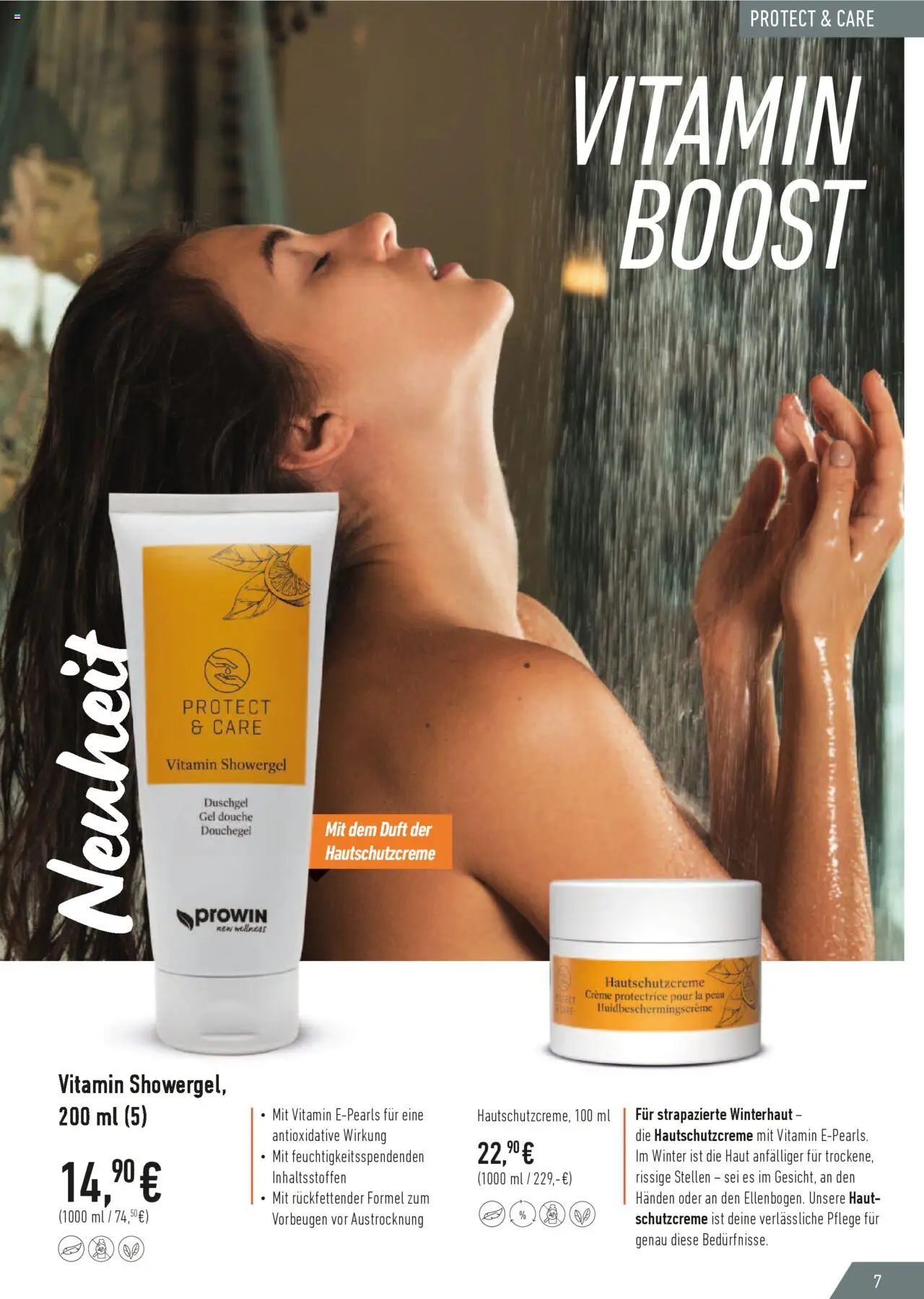Katalog ProWin New Wellness  – gültig ab 01.10.2025 | Seite: 7 | Produkte: Duft, Creme, Duschgel