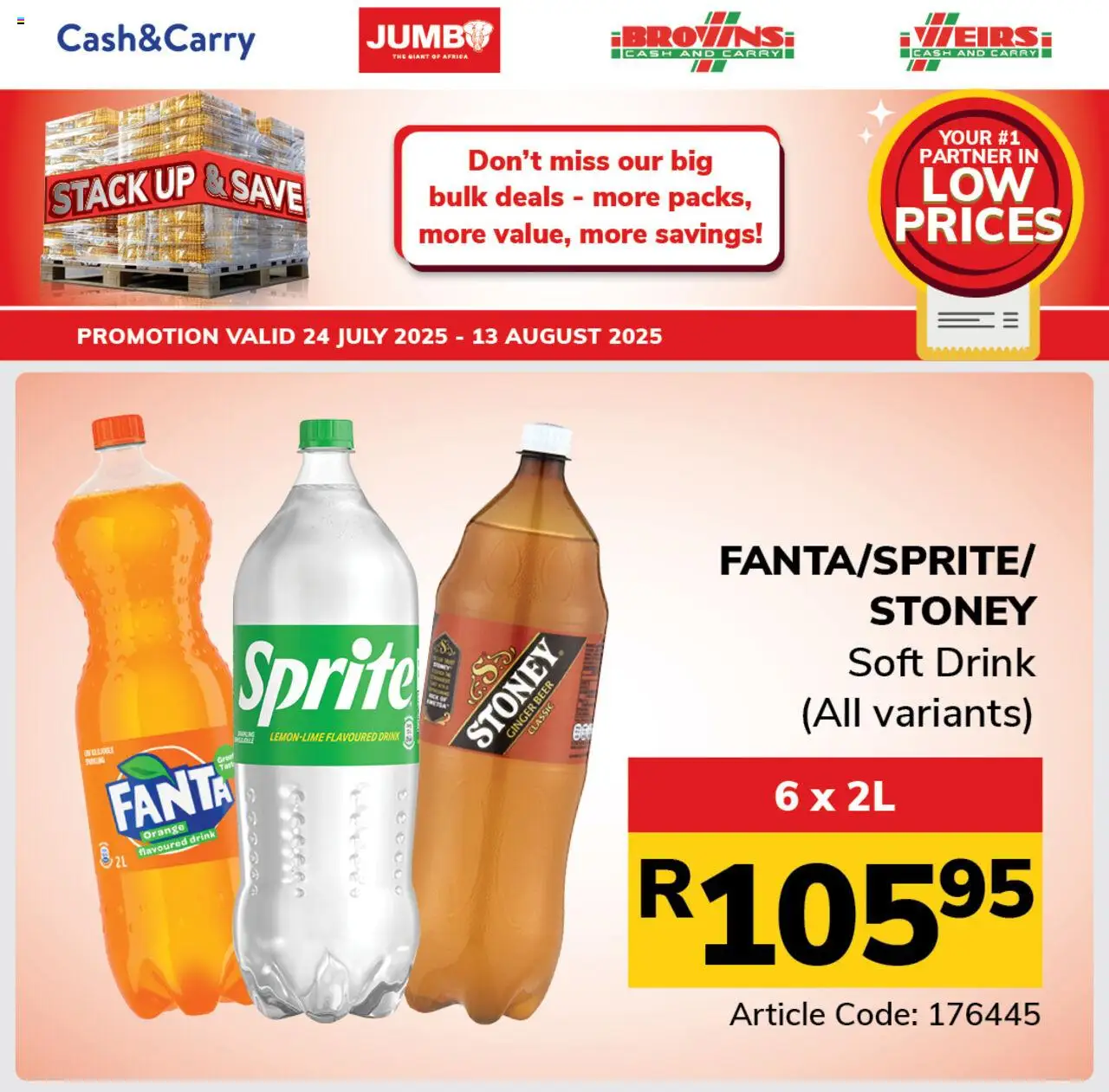 Jumbo Refreshments Specials │ valid from 24.07.2025 | Page: 1 | Products: Fanta, Sprite, Stoney
