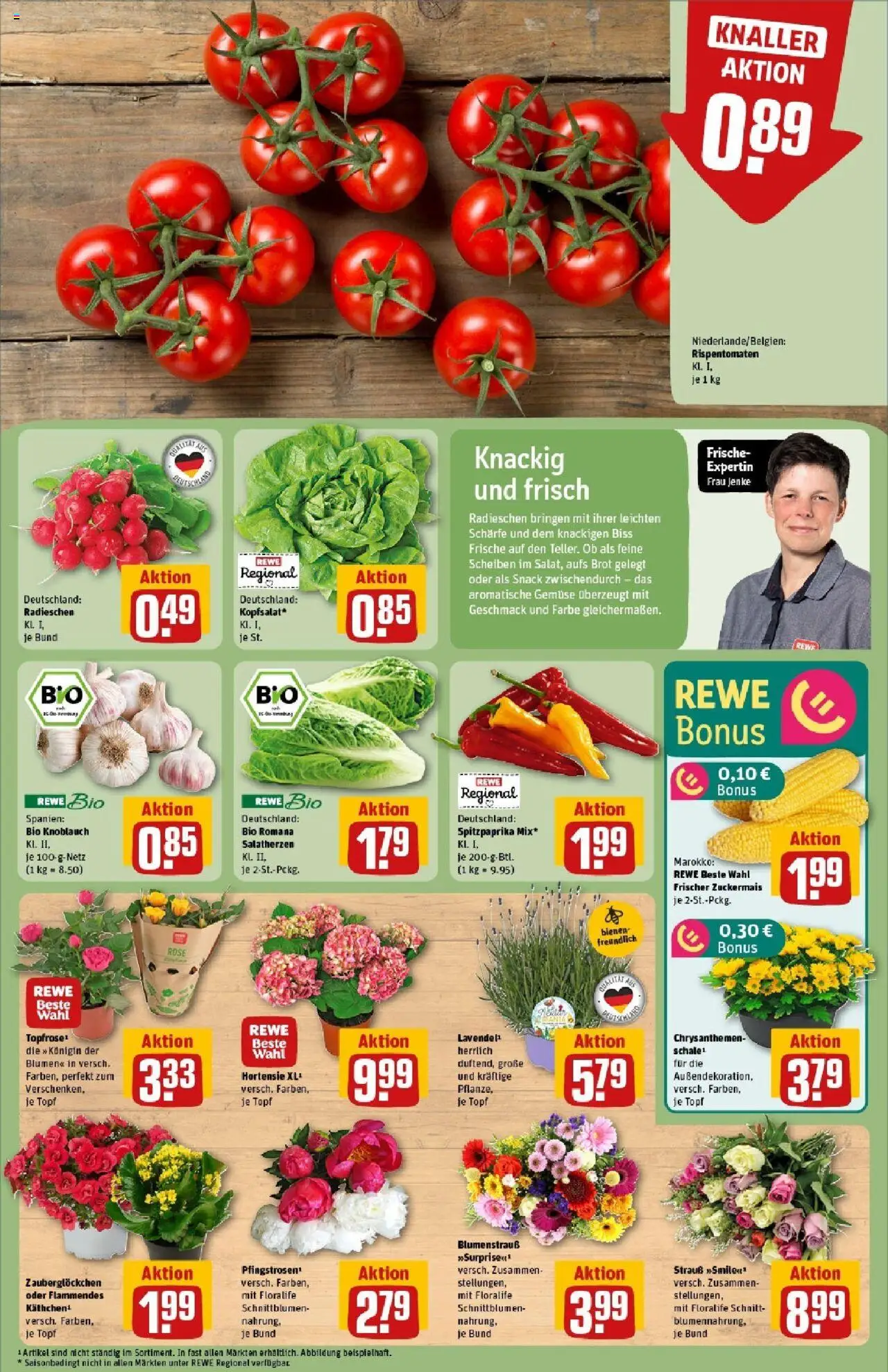 Rewe prospekt Mechernich / Kommern	 - gültig ab dem 08.06.2025 | Seite: 7 | Produkte: Hortensie, Gemüse, Knoblauch, Brot