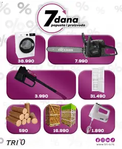 Tri O 7 dana popusta i proizvoda - pregled Tri O kataloga - važi od 18.09.2025