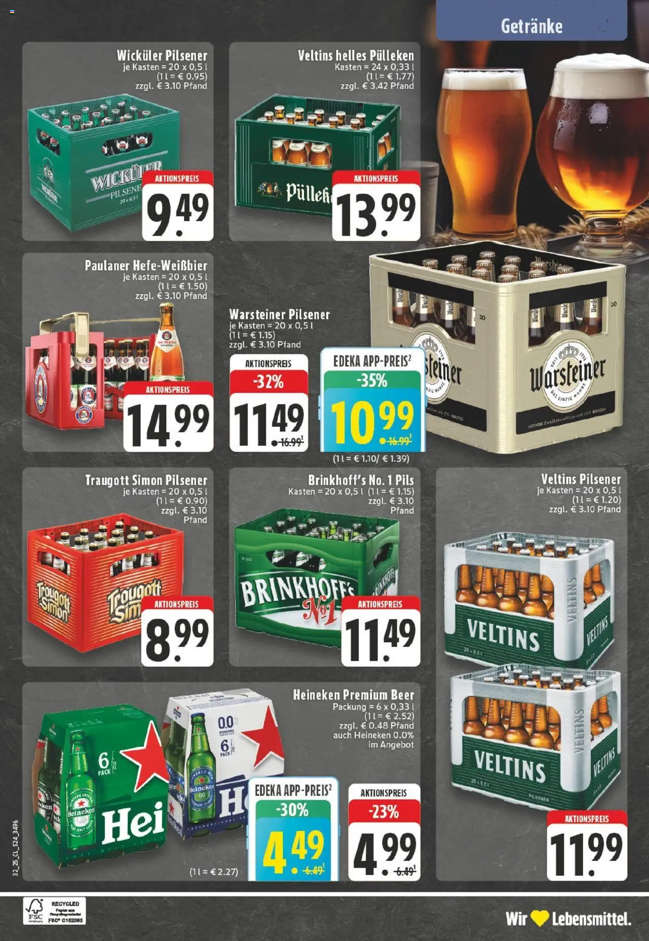 Edeka prospekt Essen	 - gültig ab dem 03.08.2025 | Seite: 24 | Produkte: Helles pulleken, Heineken, Warsteiner, Veltins