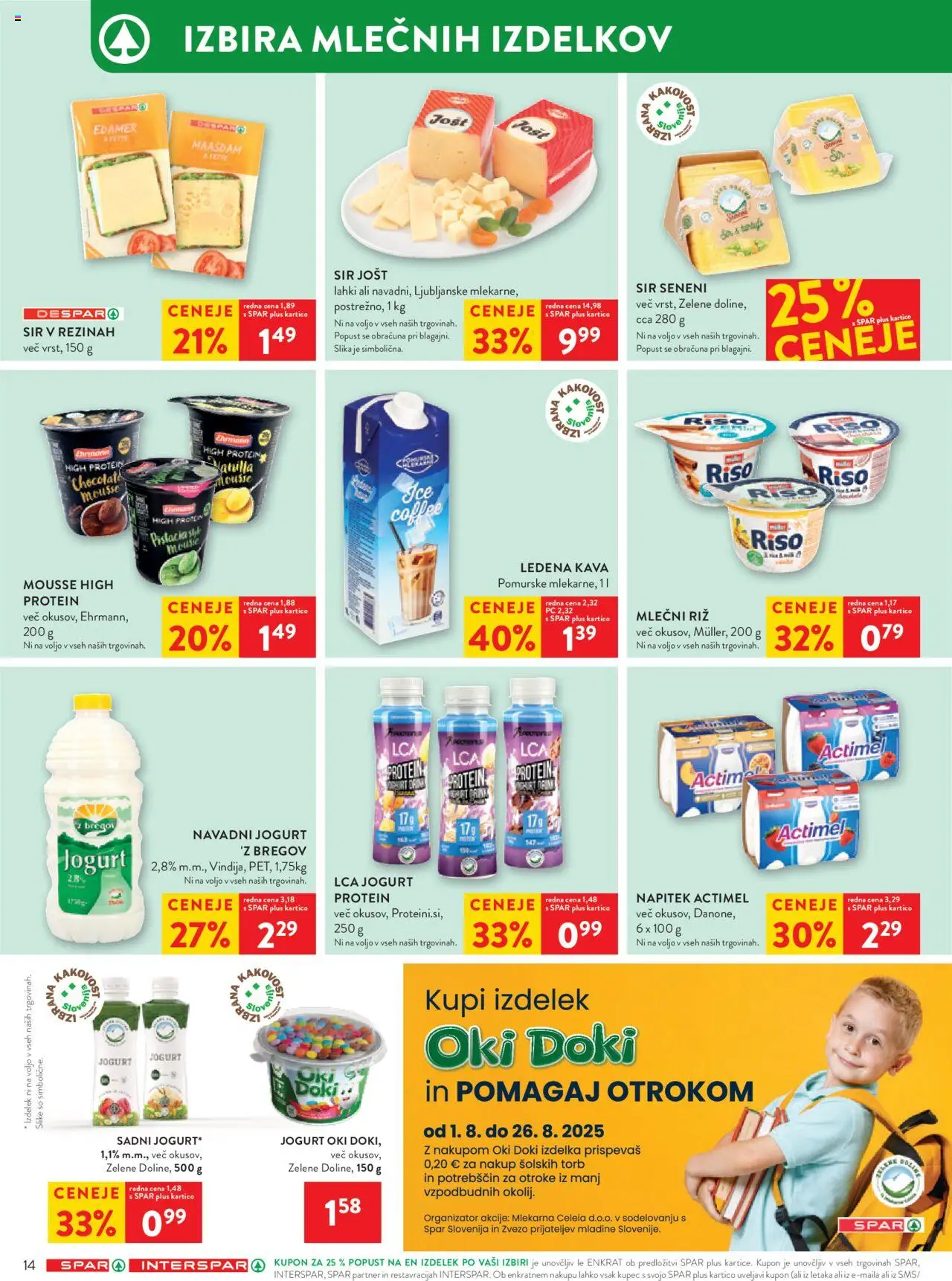 Spar katalog 33/25 │ velja od 13.08.2025 | Stran: 18 | Izdelki: Sir, Jogurt, Kava, Riz