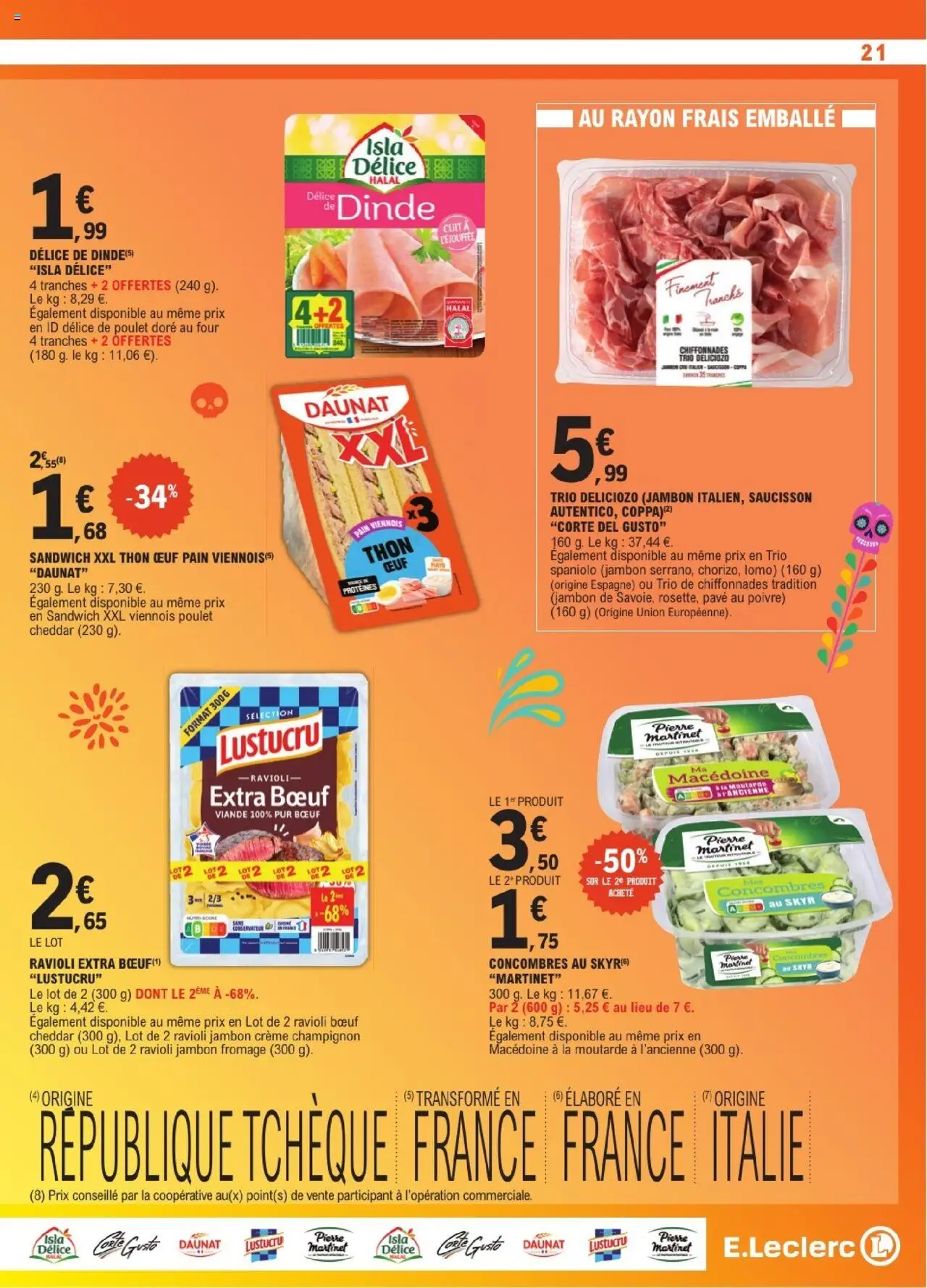 {H1} | Page: 21 | Produits: Thon, Moutarde, Champignon, Cheddar