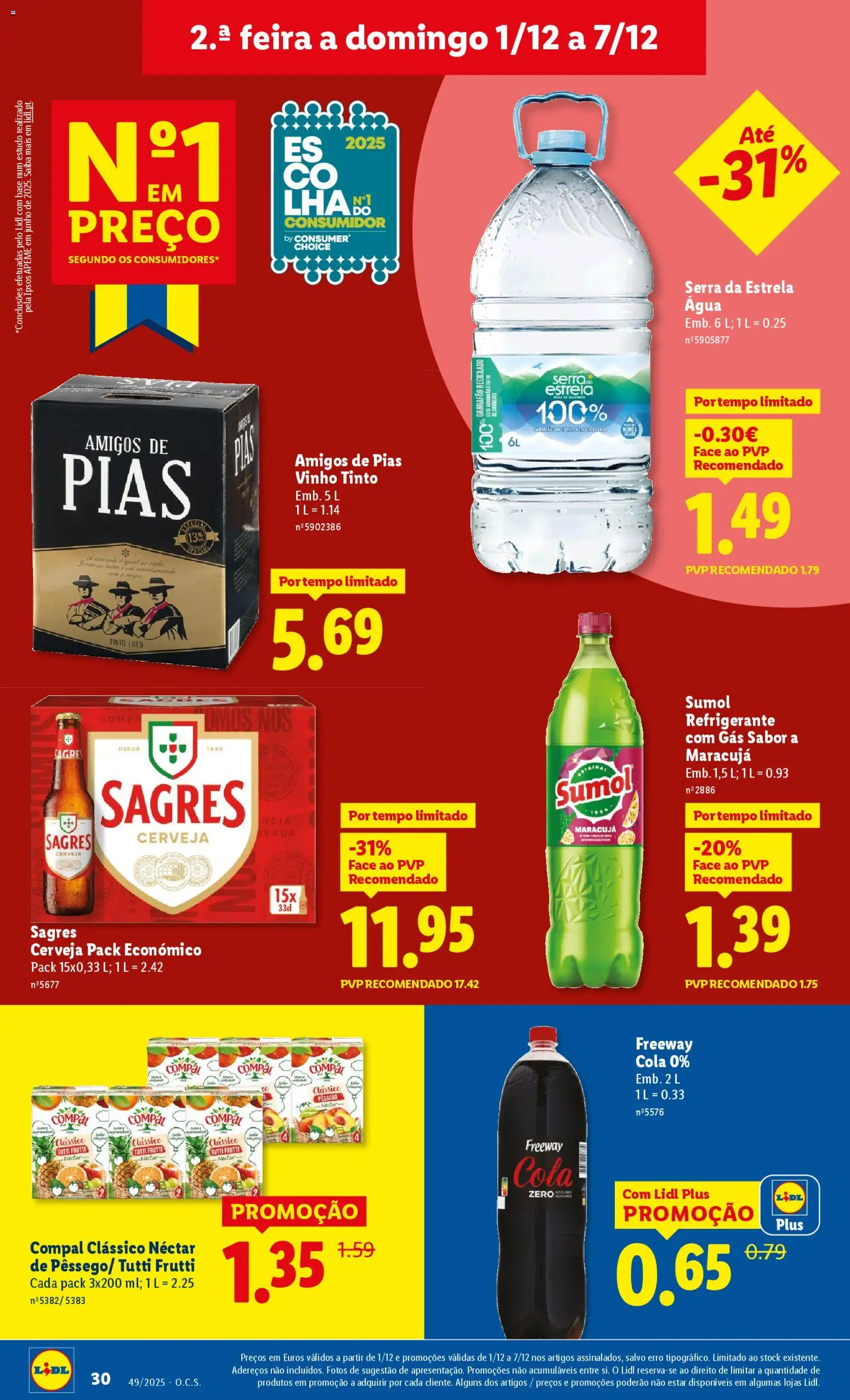 Lidl folheto │ válido de 01.12.2025 | Página: 30 | Produtos: Refrigerante, Base, Vinho, Vinho tinto