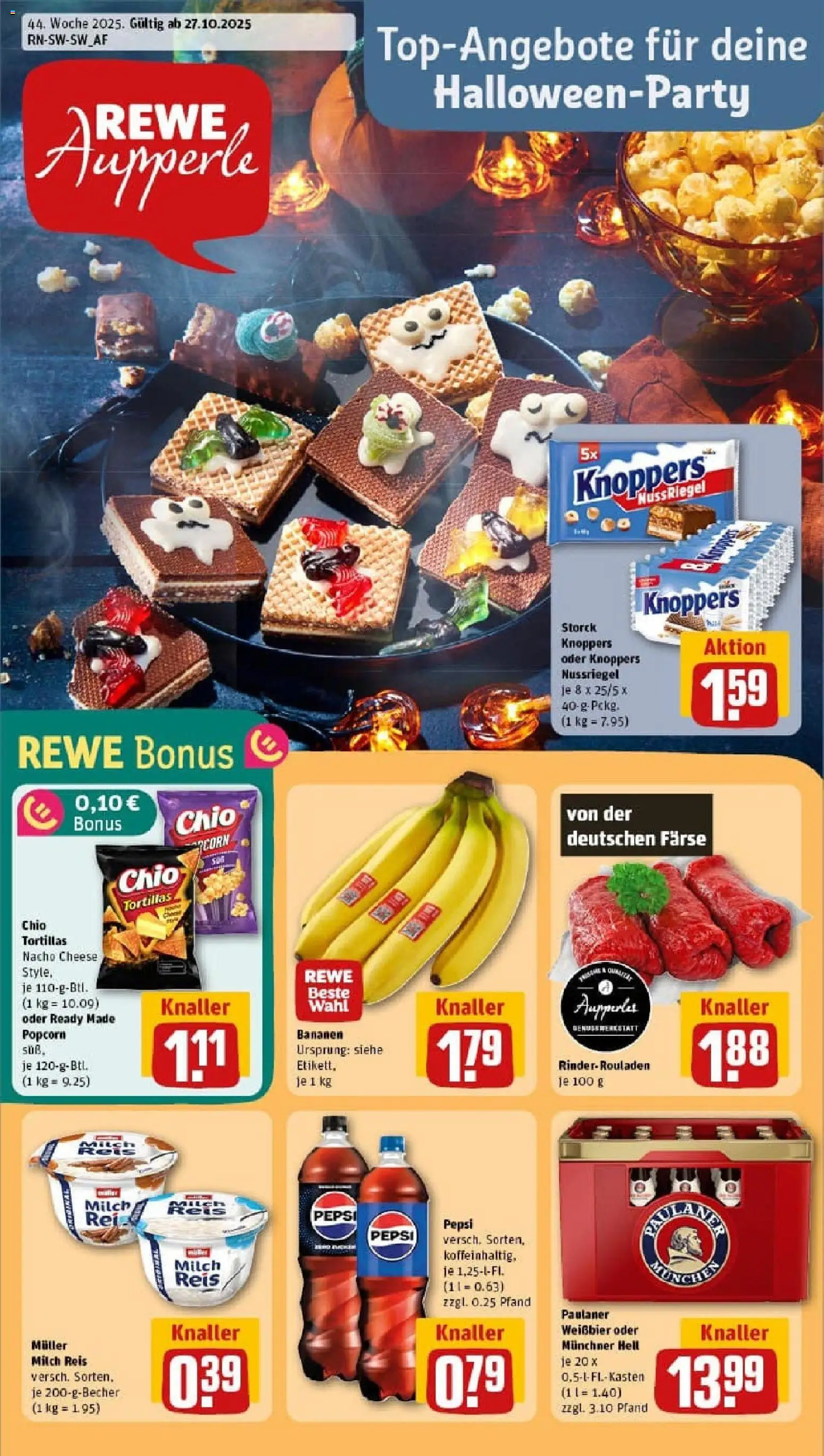 Rewe prospekt Fellbach / Schmiden	 – gültig ab 26.10.2025 | Seite: 1 | Produkte: Milch, Pepsi, Reis, Paulaner