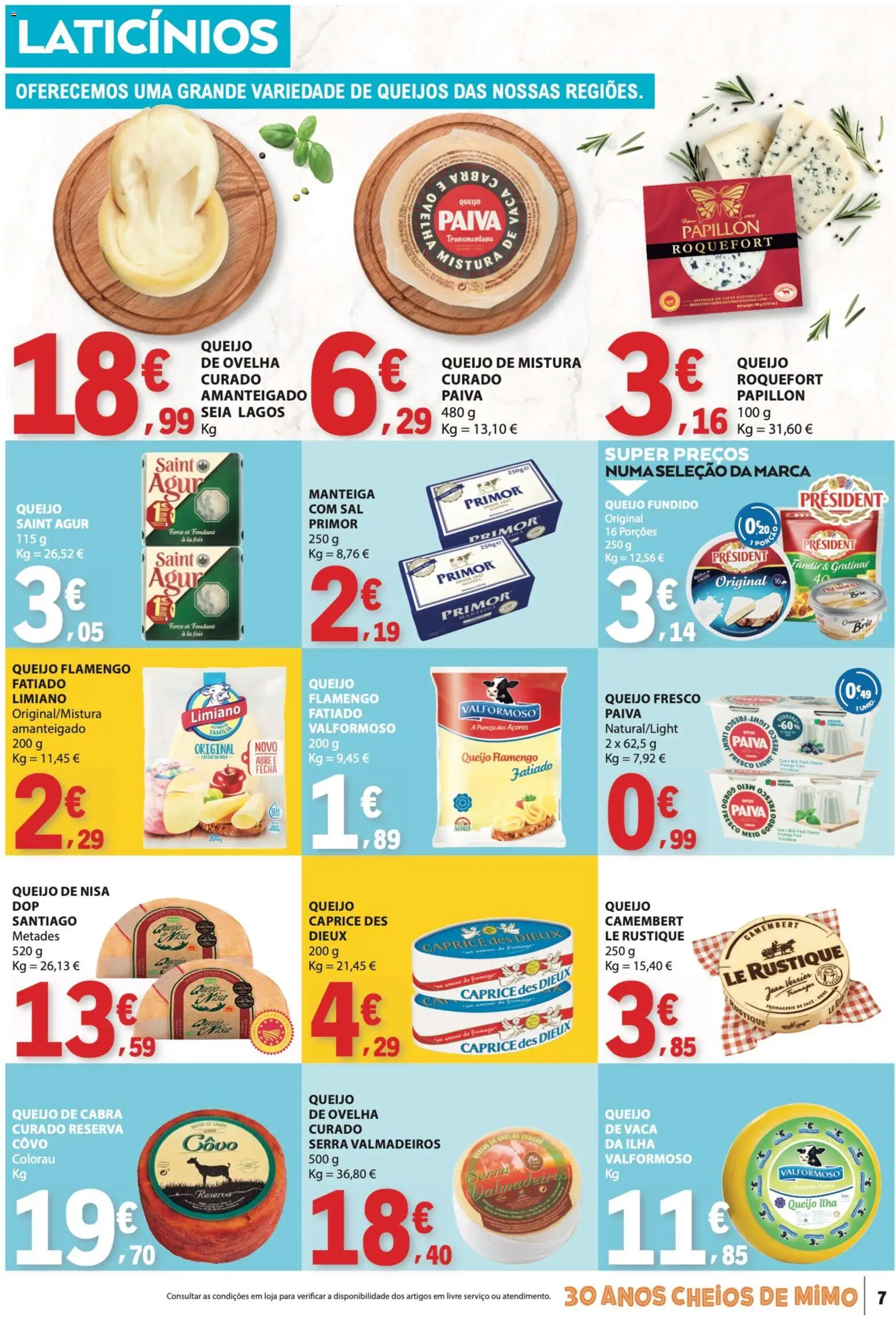 E.Leclerc folheto │ válido de 19.03.2026 | Página: 7 | Produtos: Cálcio, Manteiga, Queijo, Colorau