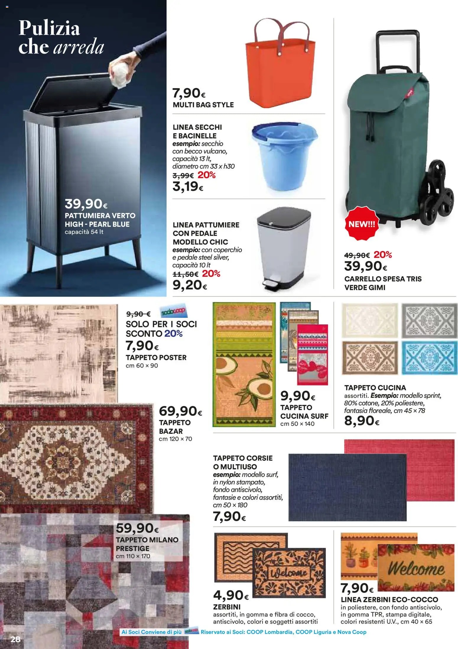 Volantino Ipercoop del 27.12.2025 | Pagina: 28 | Prodotti: Carrello, Pattumiera, Stampa, Tappeto