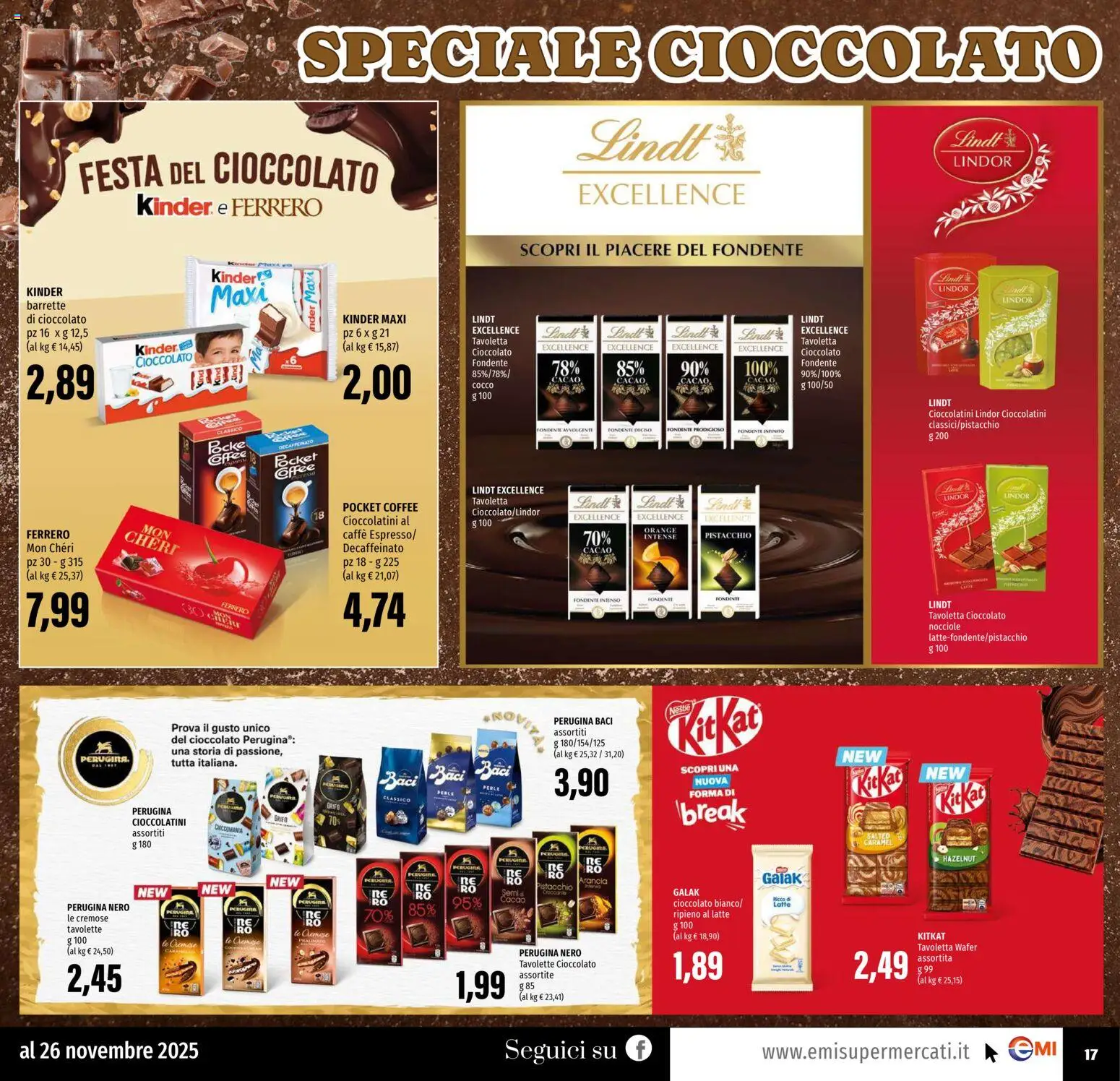 Volantino EMI del 13.11.2025 | Pagina: 17 | Prodotti: Caffè, Nocciole, Cacao, Cioccolatini