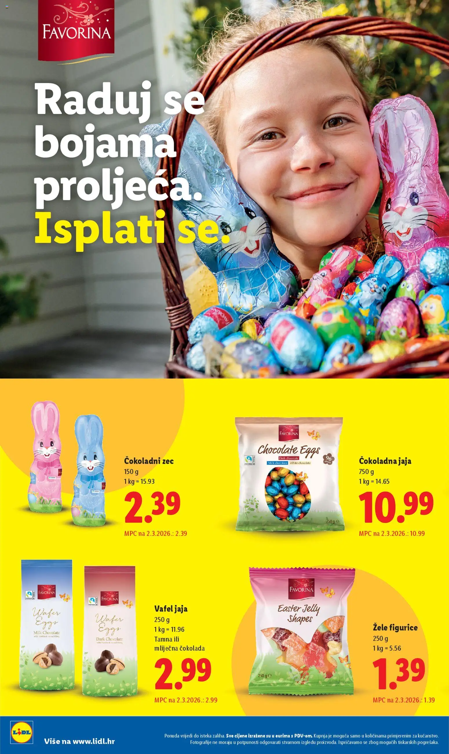 Lidl katalog | vrijedi od 02.03.2026 | Stranica: 20 | Proizvodi: Jaja, Čokolada