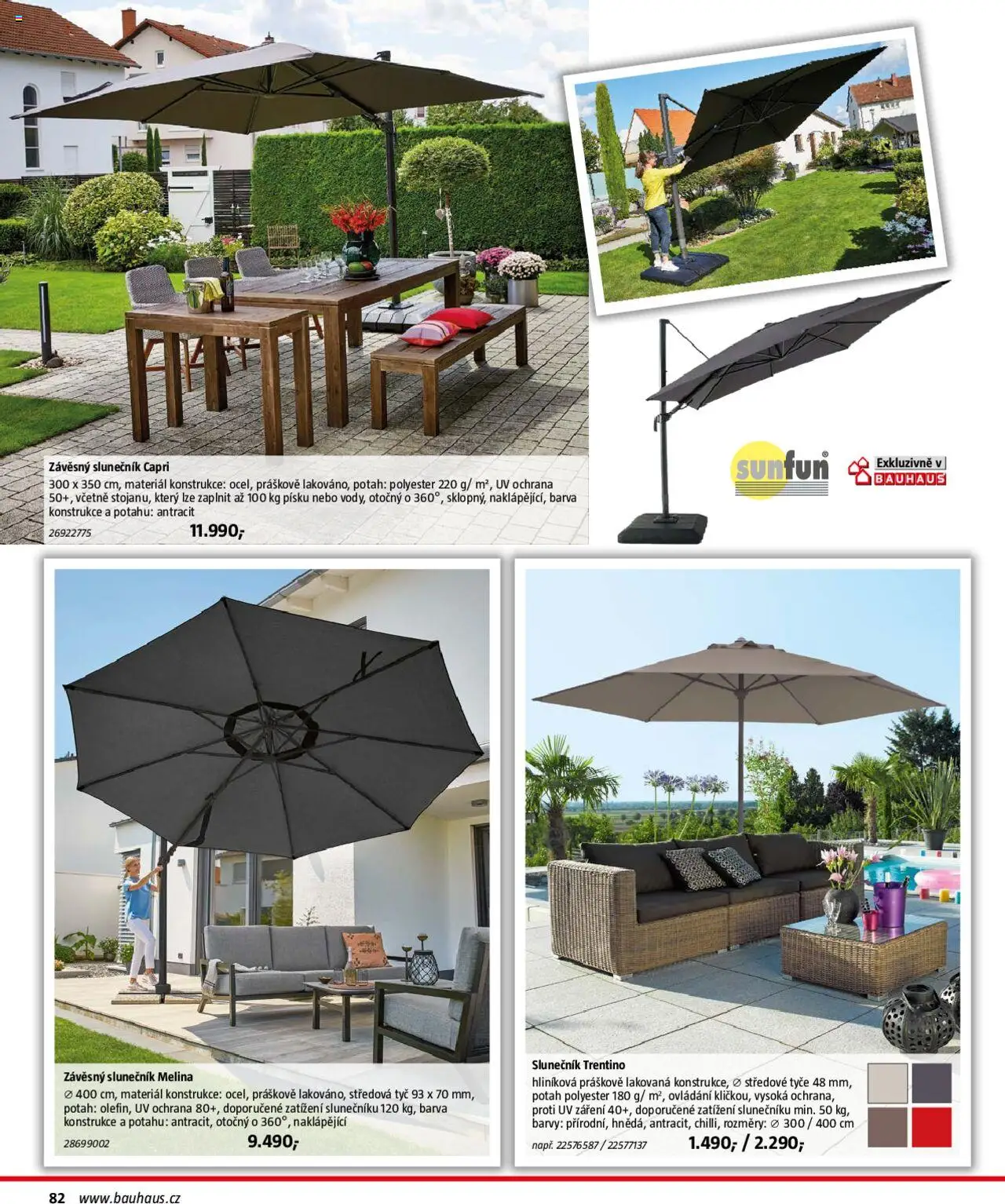 Bauhaus katalog Zahradní nábytek od 01.04.2025 | Strana: 82 | Produkty: Barvy, Slunečník