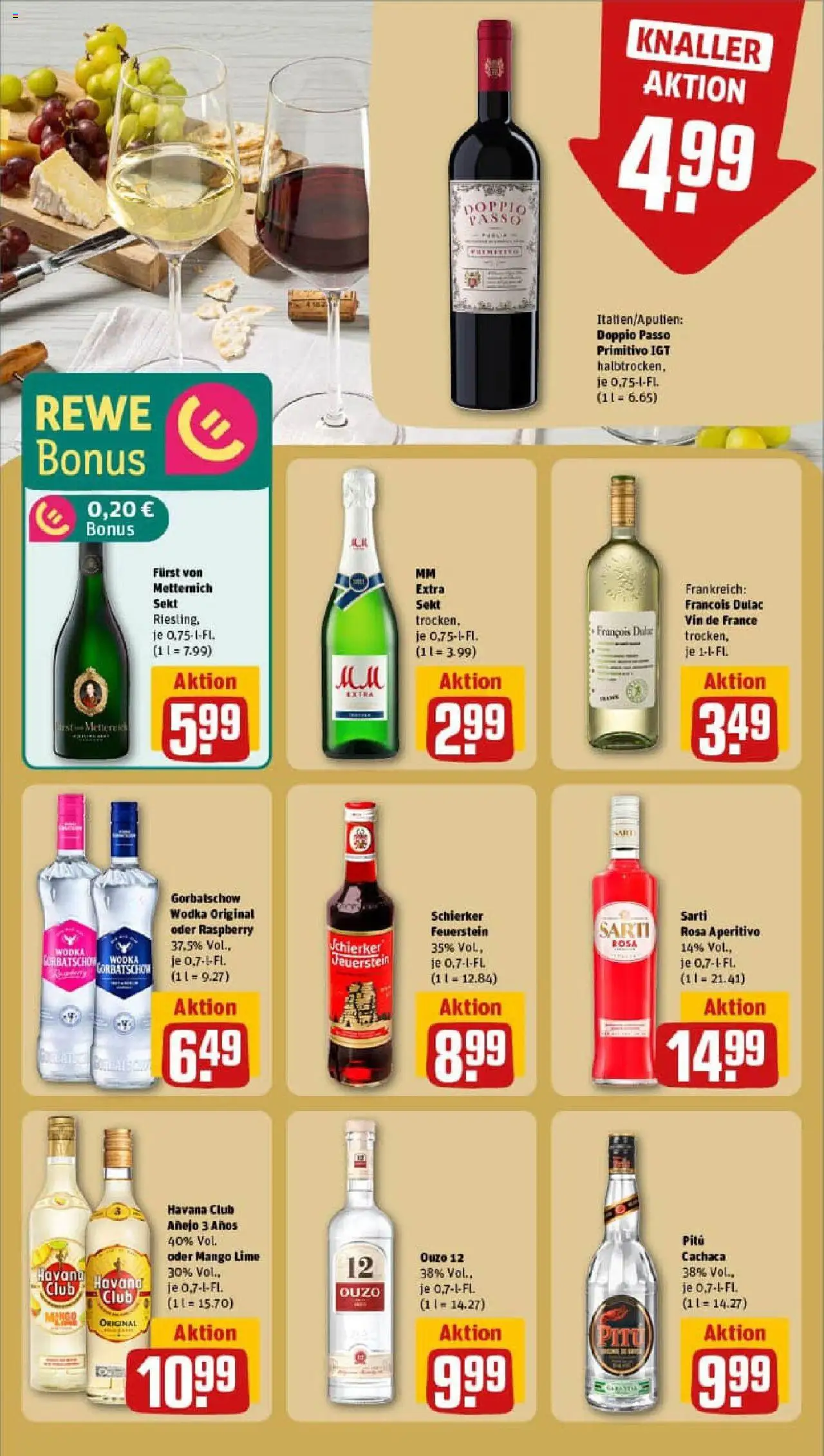 Rewe prospekt Schieder / Schwalenberg	 - gültig ab dem 24.08.2025 | Seite: 19 | Produkte: Havana club, Furst von metternich, Mango, Wodka gorbatschow