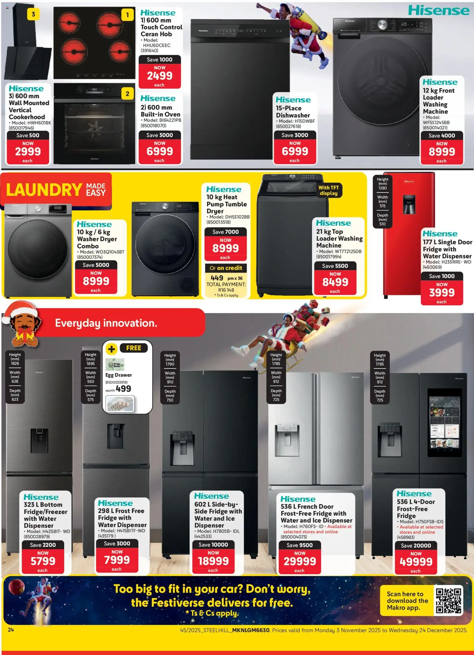 New Makro catalogue – valid from 03.11.2025 | Page: 24 | Products: Oven, Dishwasher, Fridge, Water