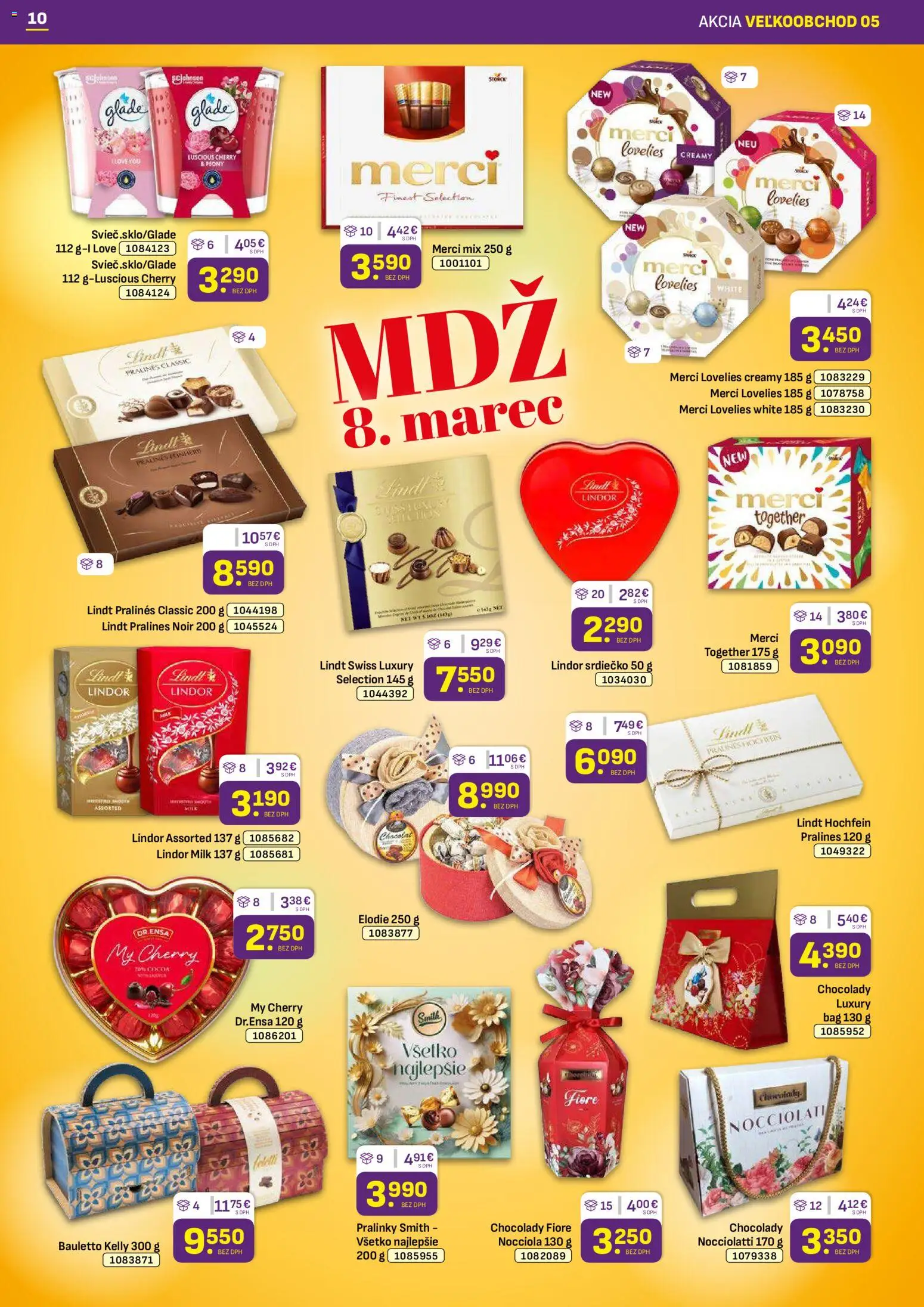 Nové Libex akcie – leták je platný od 02.03.2026 | Strana: 10 | Produkty: Lindor, Lindt, Merci