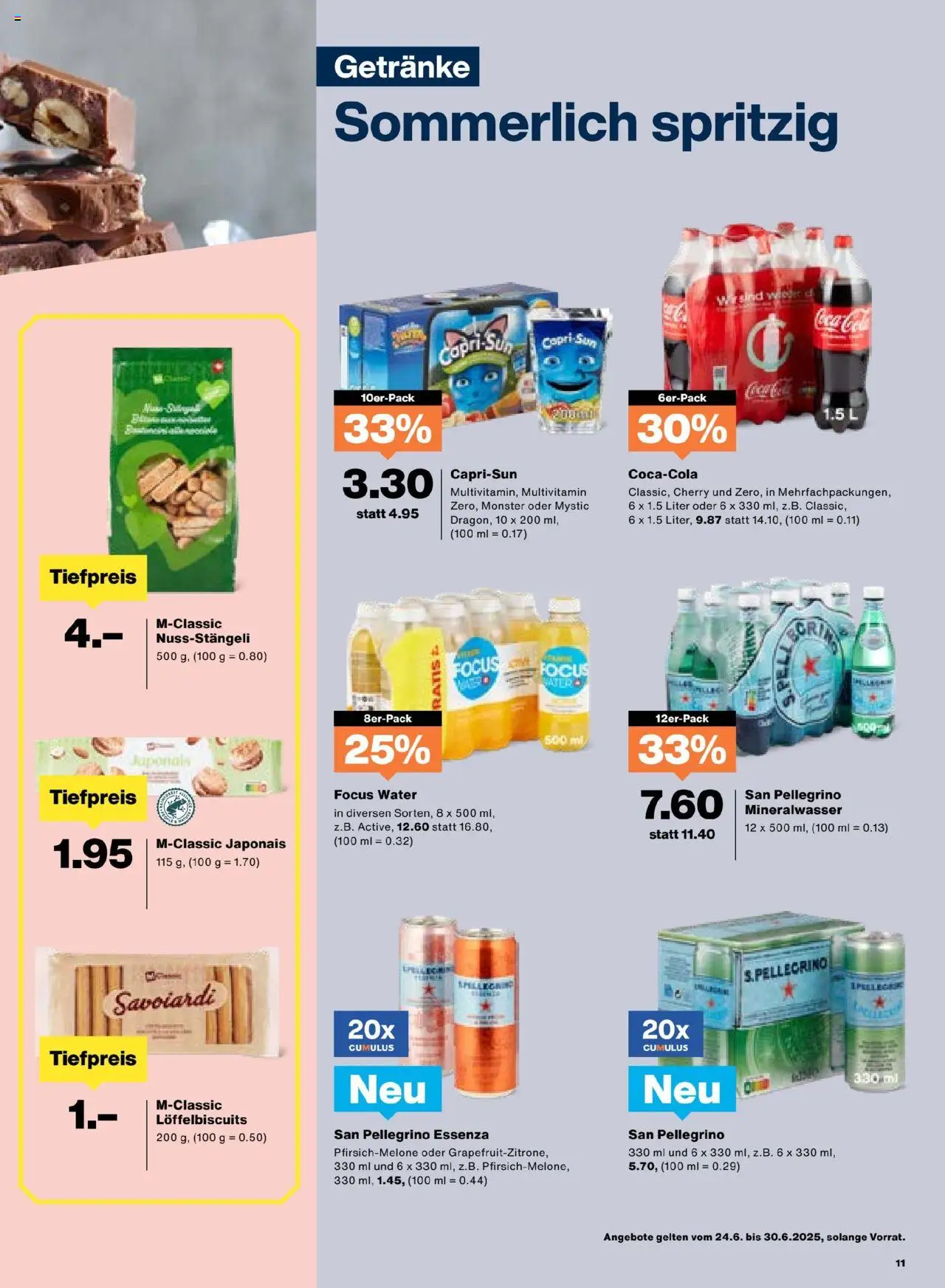 Migros Aktionen ab 24.06.2025 | Seite: 11 | Produkte: Coca Cola, Mineralwasser