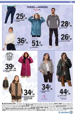 E.Leclerc - Prévisualisation de MANTEAU COURT FEMME, 100% Polyester. Du 34/36 au 46/48. Coloris: Beige, gris ou noir. valide à partir de 07.10.2025 | Page: 43