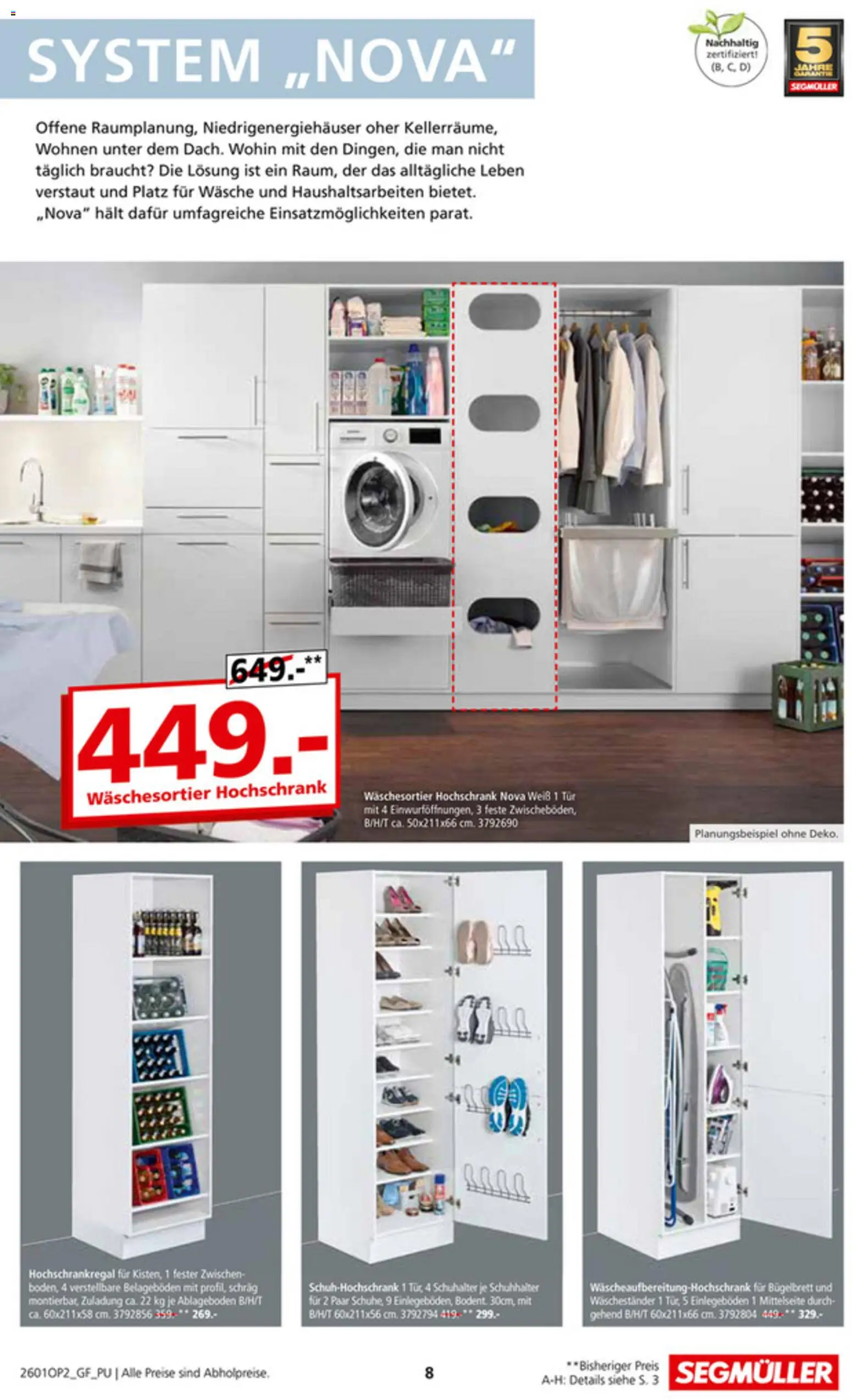 Segmüller Hauswirtschaftsraum Spezial – gültig ab 29.12.2025 | Seite: 8 | Produkte: Tür, Hochschrank, Waschestander