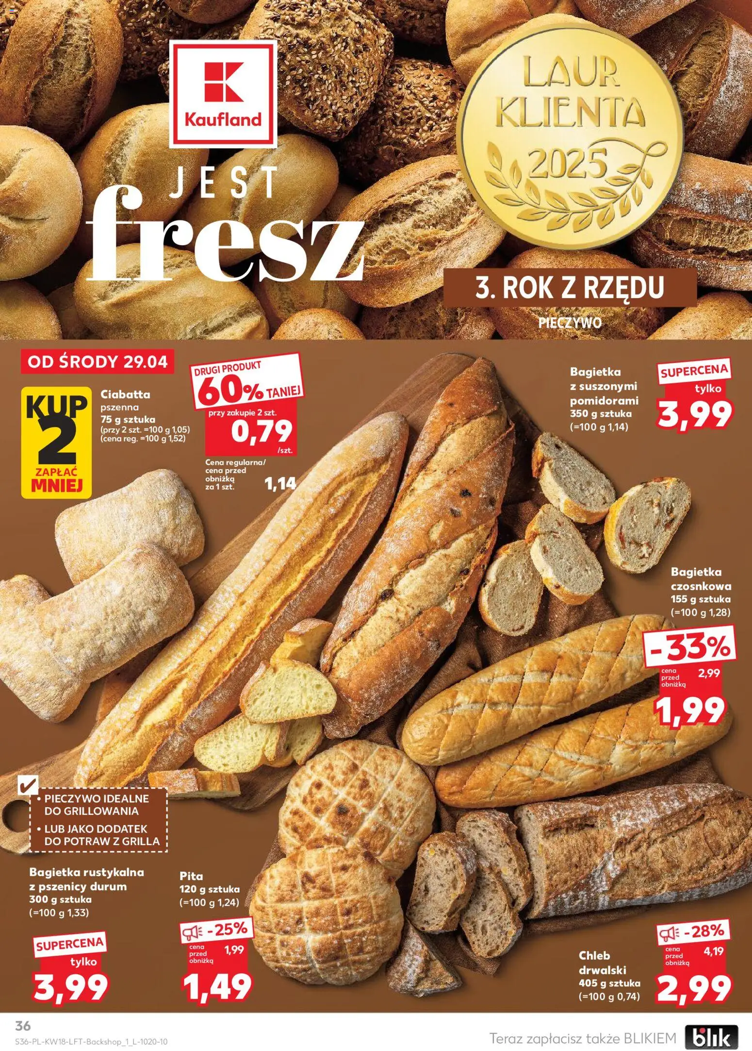 Kaufland gazetka od 29.04.2026 | Strona: 36 | Produkty: Pieczywo, Bagietka, Chleb, Pita