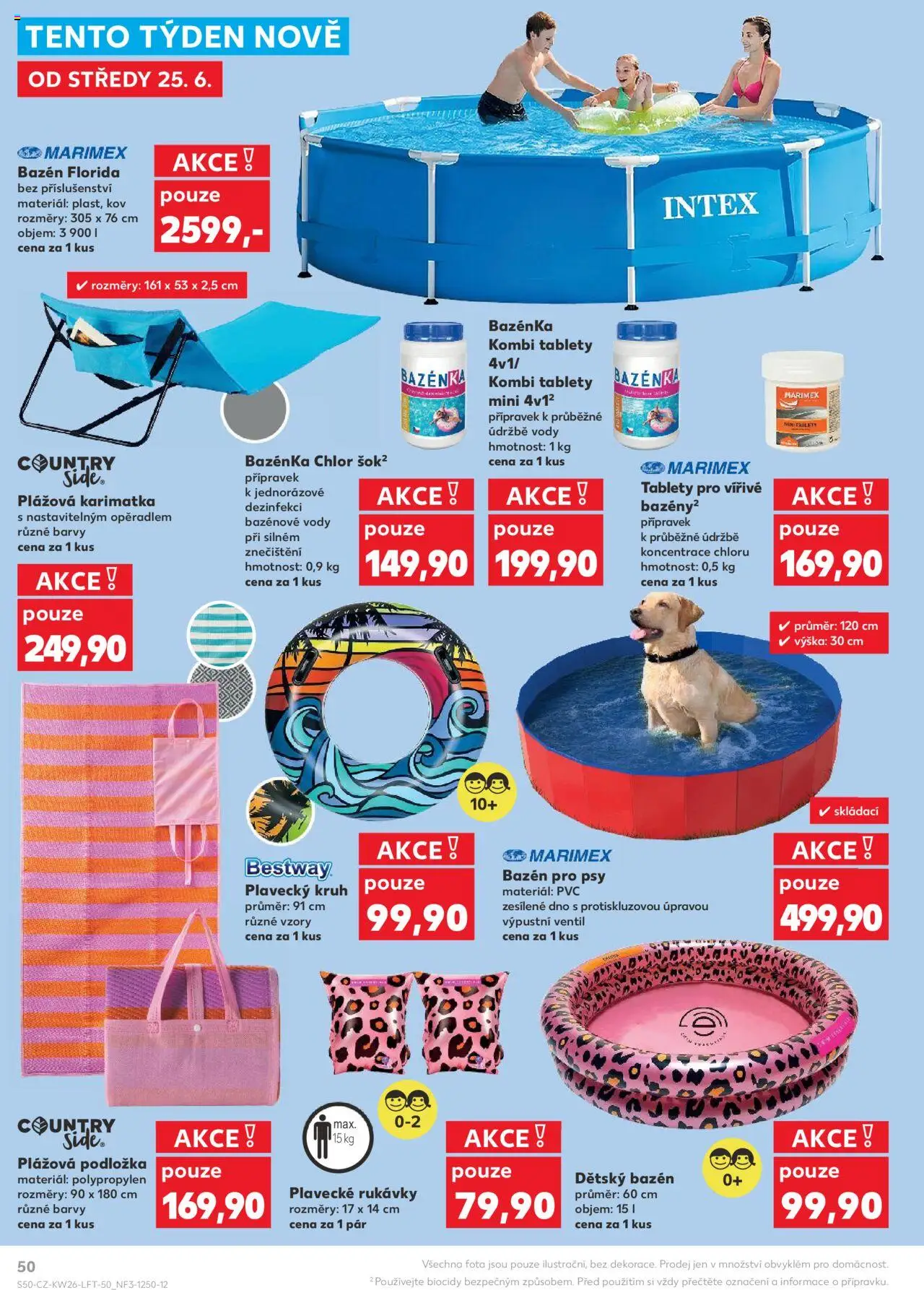 Kaufland leták od 25.06.2025 | Strana: 50 | Produkty: Rukávky, Dětský bazén, Karimatka, Barvy