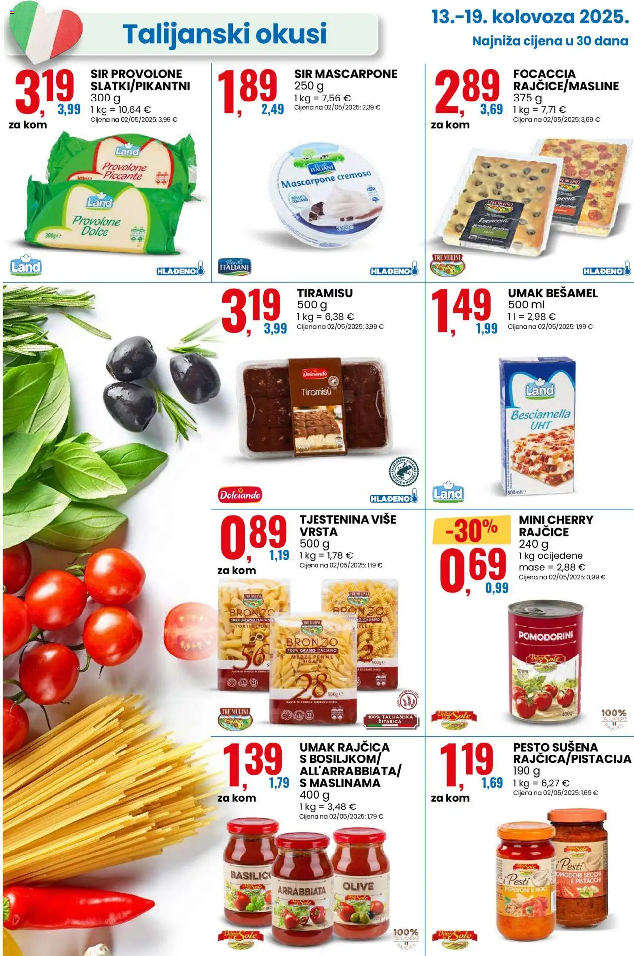 Eurospin katalog | vrijedi od 13.08.2025 | Stranica: 4 | Proizvodi: Mascarpone, Rajčice, Tjestenina, Rajčica