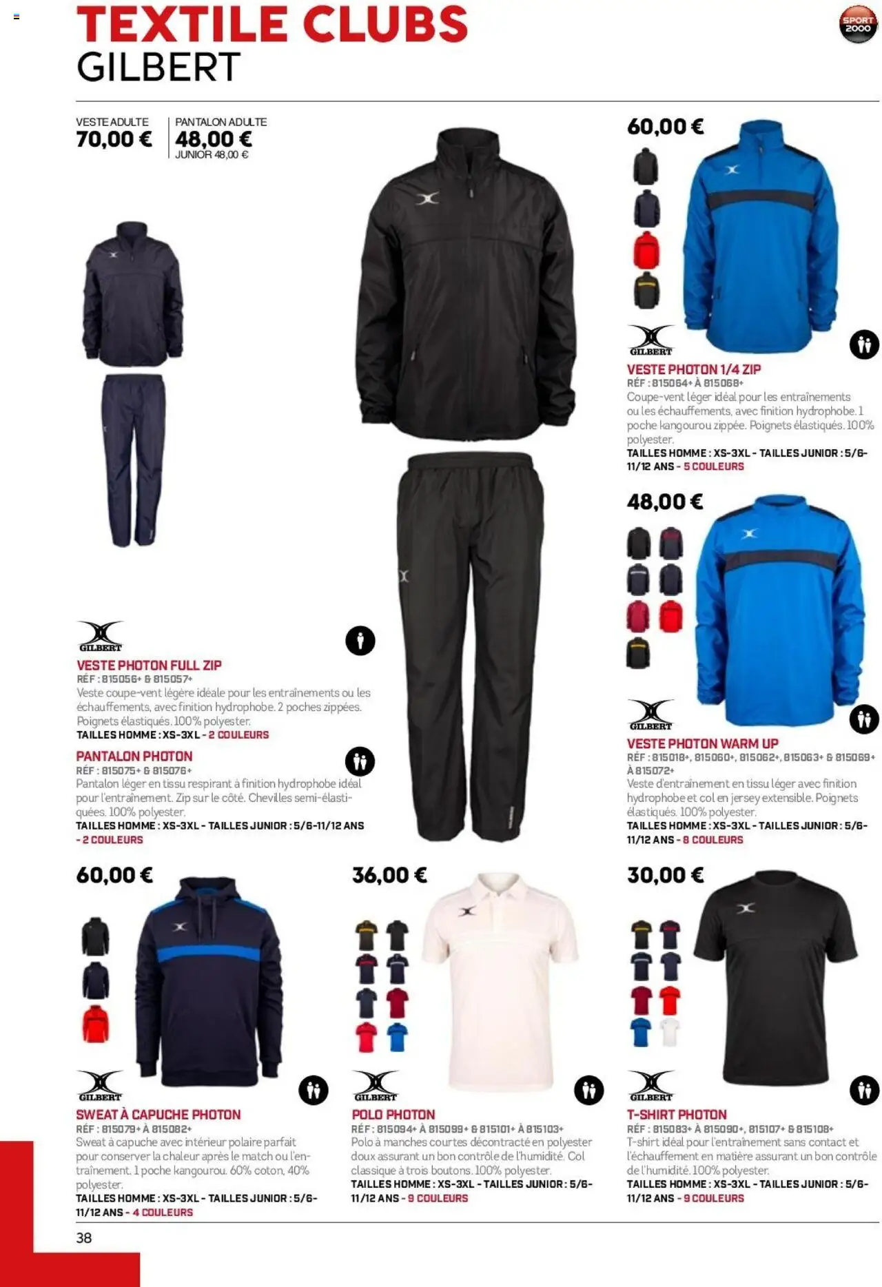  | Page: 38 | Produits: Polo, Sweat à capuche, Veste, Pantalon