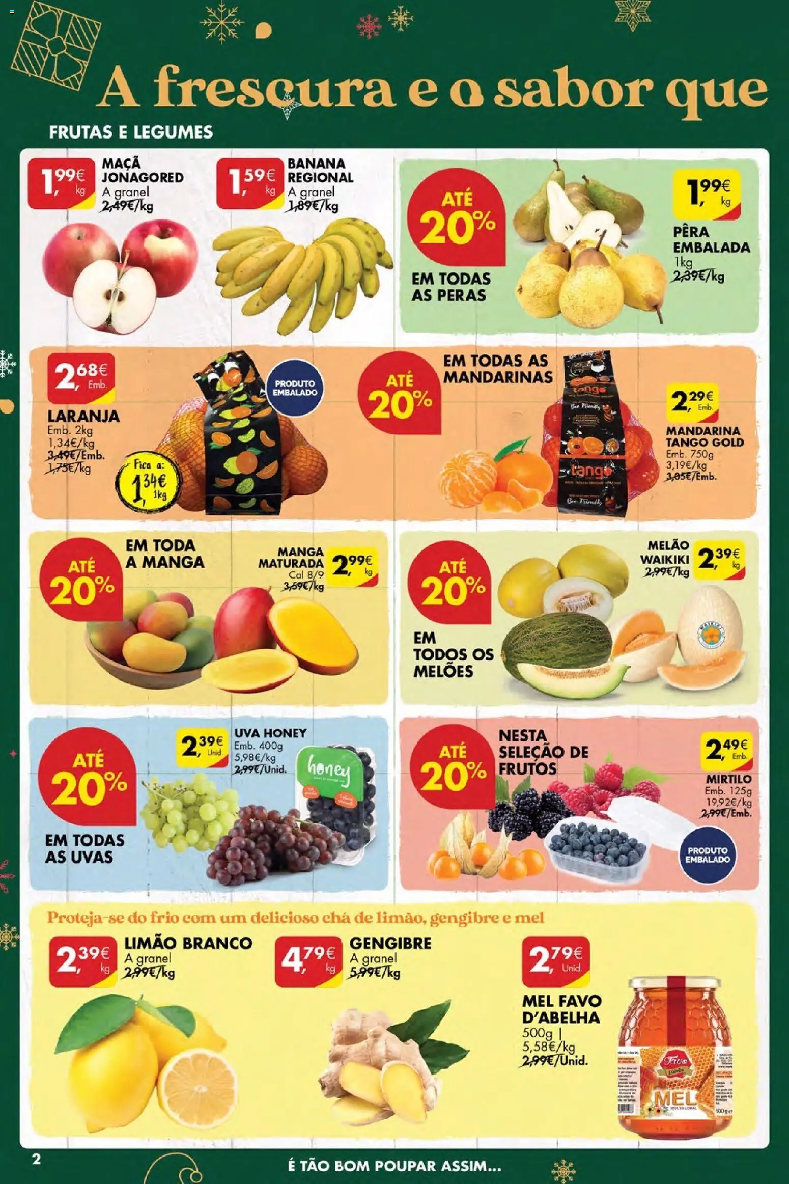 Pingo Doce Poupe Esta Semana Açores │ válido de 11.12.2025 | Página: 2 | Produtos: Banana, Peras, Mel, Uvas