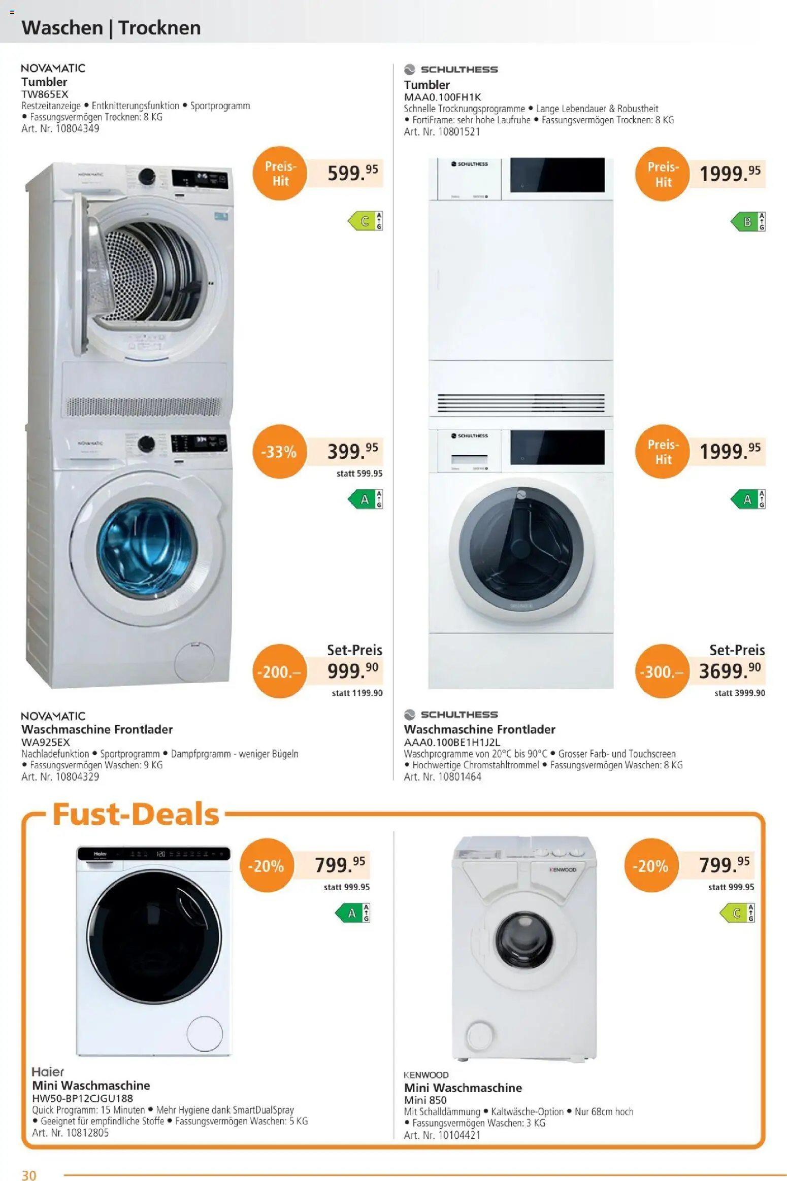 Fust Aktionen – gültig ab 26.01.2026 | Seite: 30 | Produkte: Waschmaschine