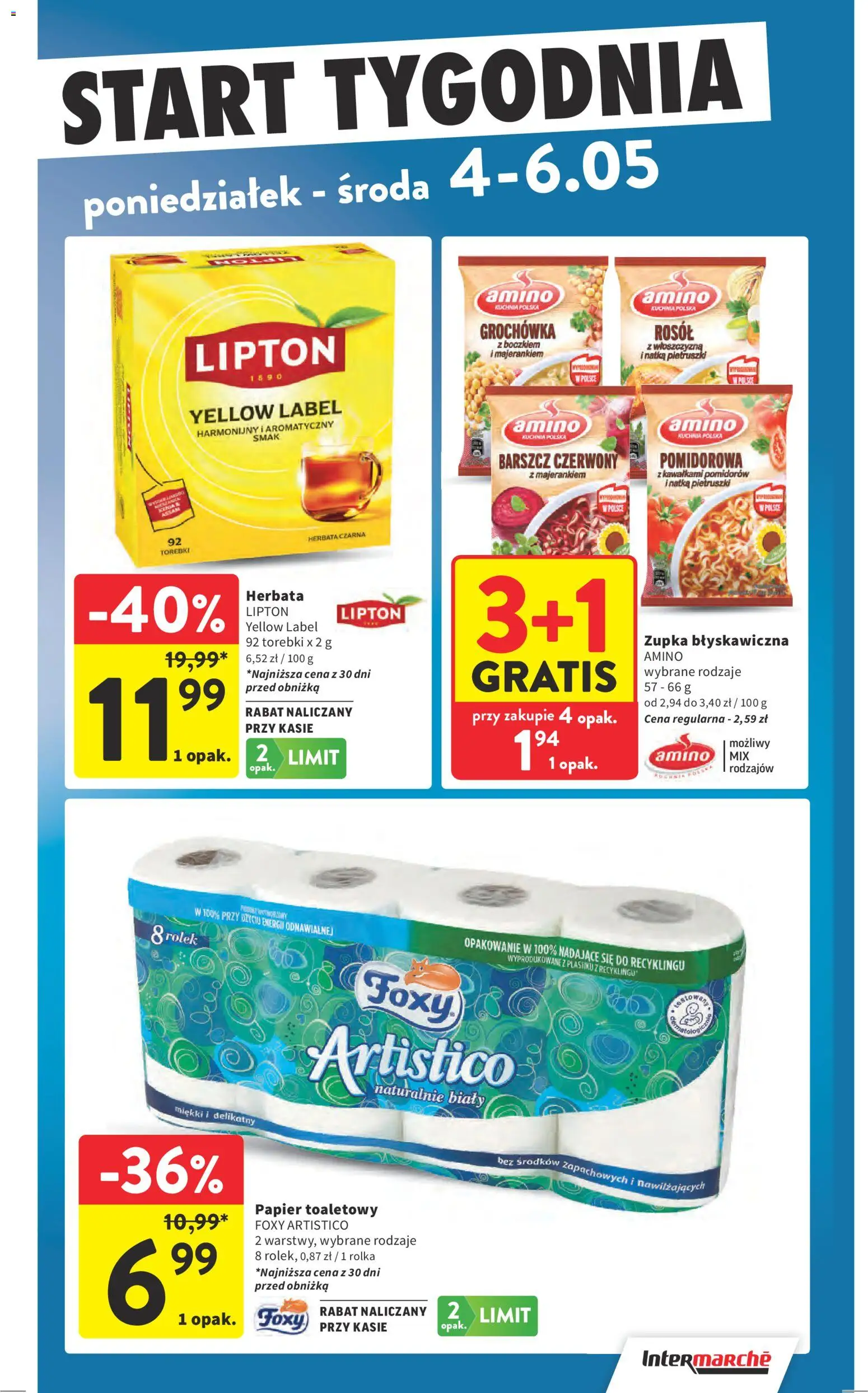 Intermarche gazetka od 29.04.2026 | Strona: 43 | Produkty: Barszcz, Papier toaletowy, Herbata lipton, Herbata