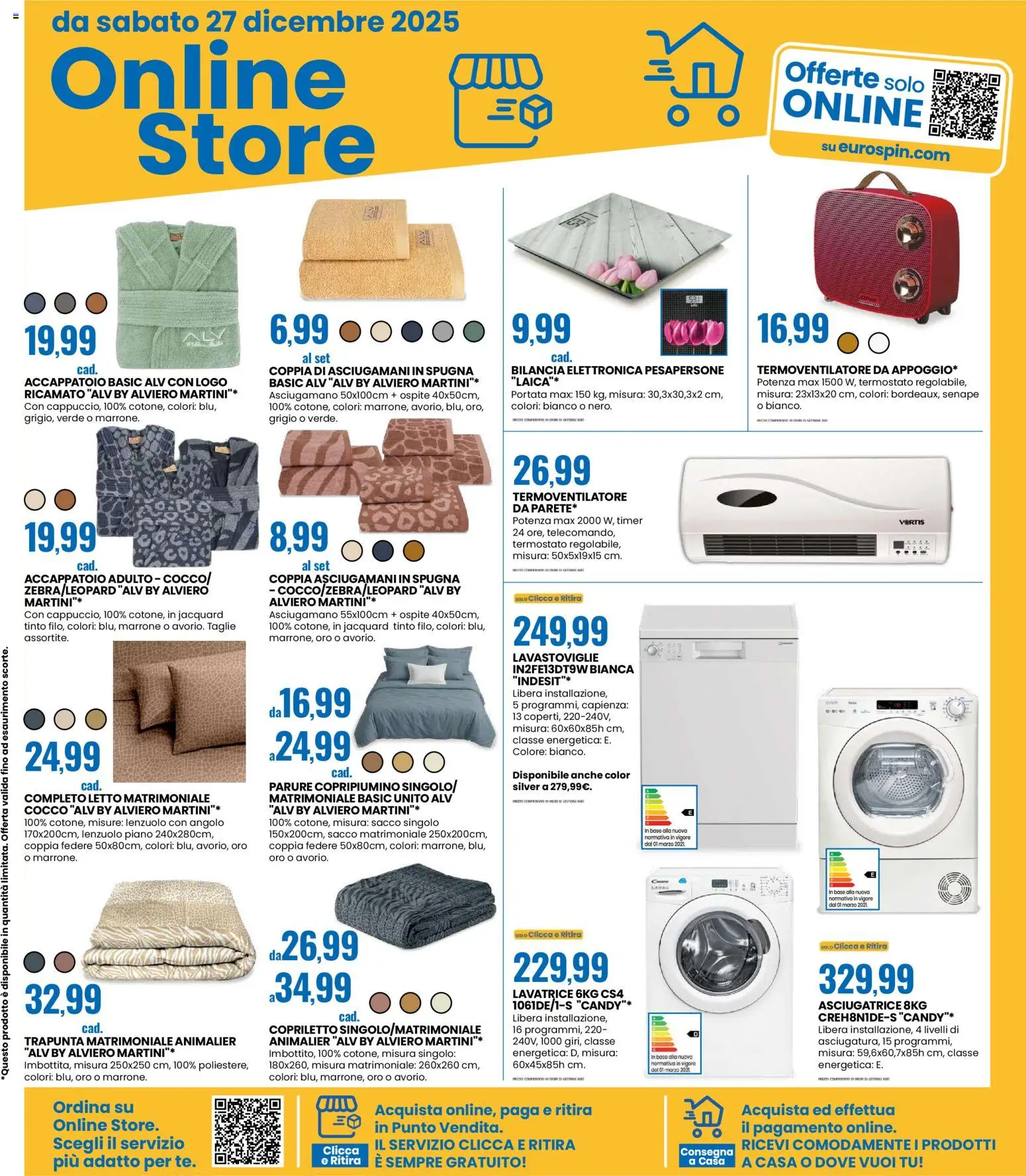 Volantino Eurospin del 27.12.2025 | Pagina: 11 | Prodotti: Trapunta, Lavatrice, Lavastoviglie, Asciugamano