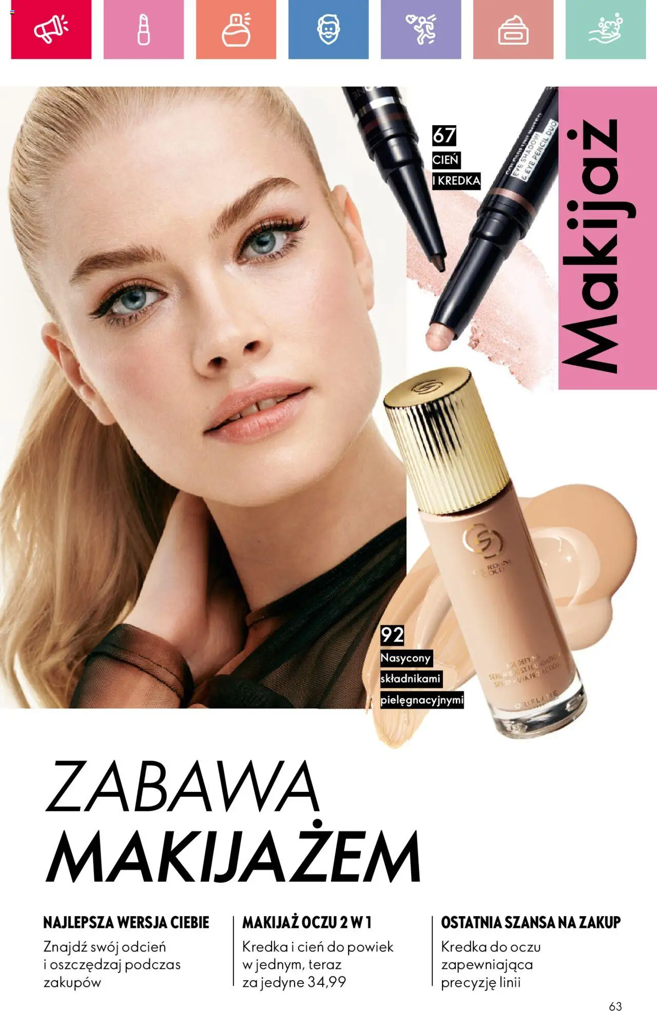 Oriflame Katalog 11 2025 od 27.07.2025 | Strona: 63 | Produkty: Makijaż, Kredka do oczu, Podkład do twarzy