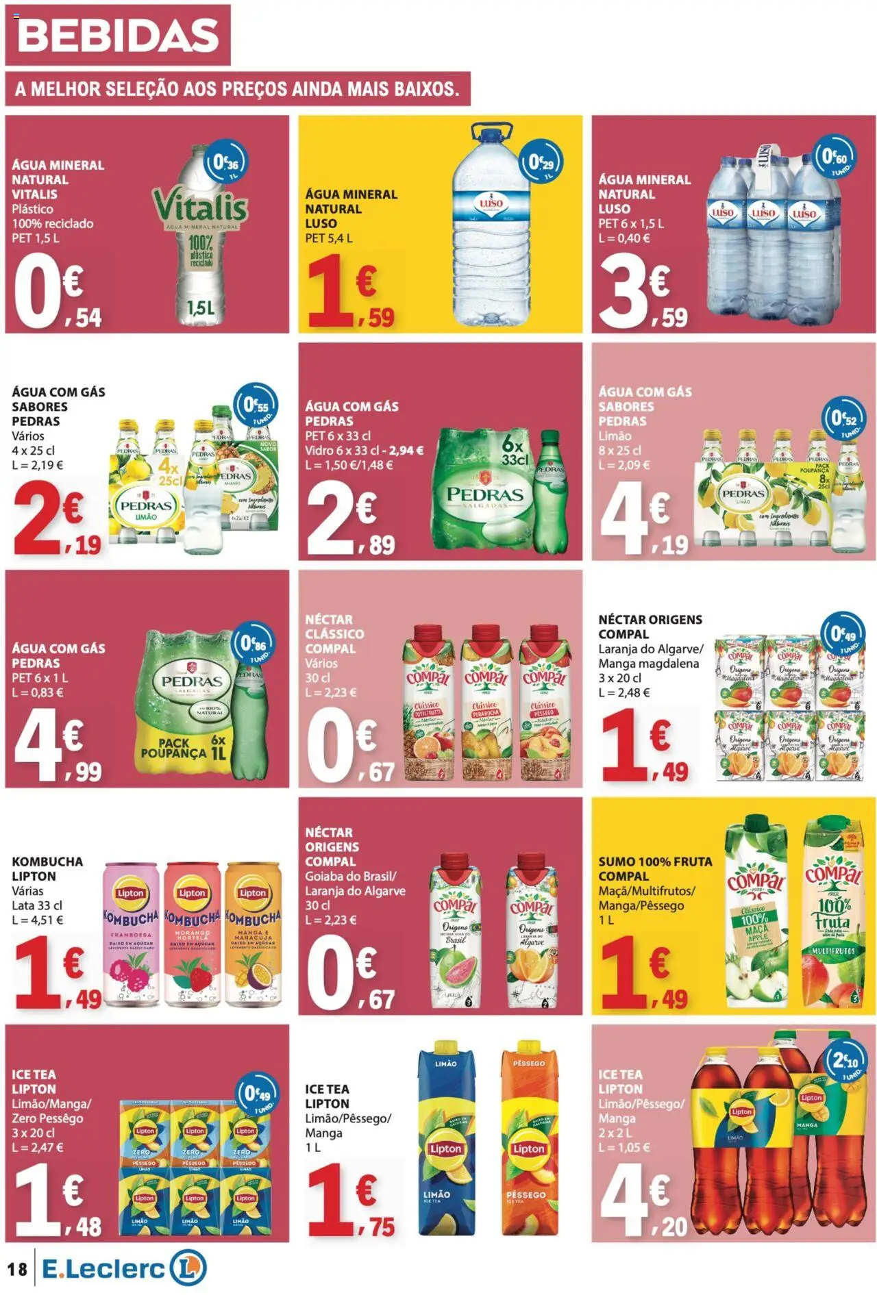 E.Leclerc folheto │ válido de 02.10.2025 | Página: 18 | Produtos: Hortelã, Açúcar, Água com gás, Água mineral